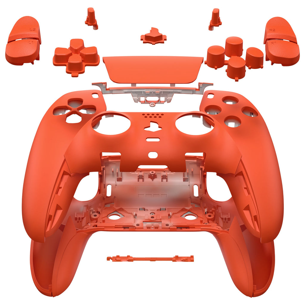 eXtremeRate Replacement Full Set Shells with Buttons Compatible with PS5 Edge Controller - Orange eXtremeRate