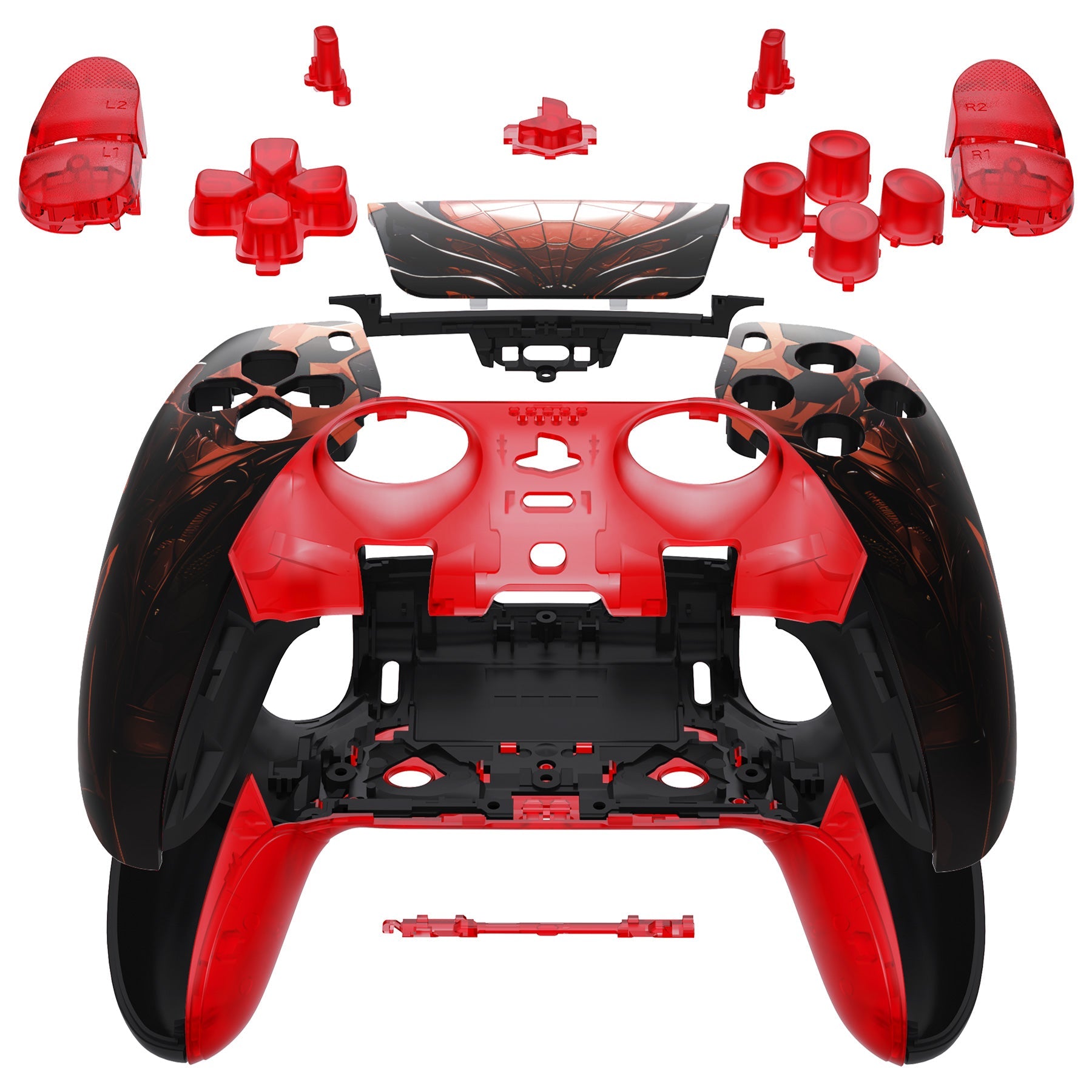 eXtremeRate Replacement Full Set Shells with Buttons Compatible with PS5 Edge Controller - Spider Armor eXtremeRate