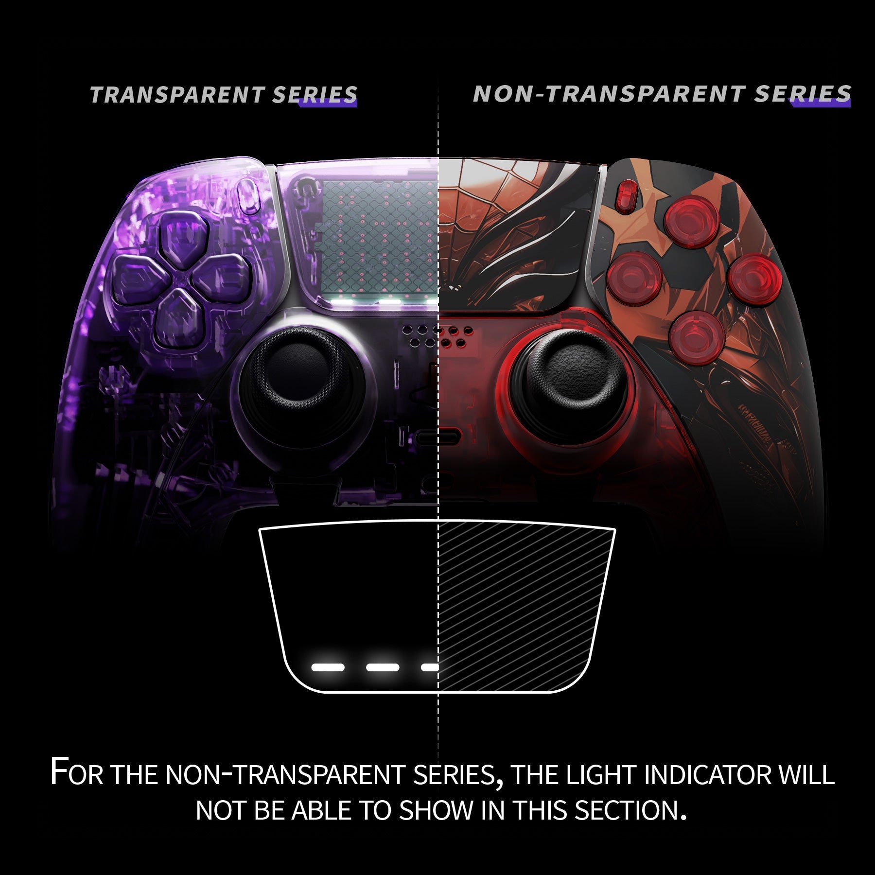 eXtremeRate Replacement Full Set Shells with Buttons Compatible with PS5 Edge Controller - Spider Armor eXtremeRate