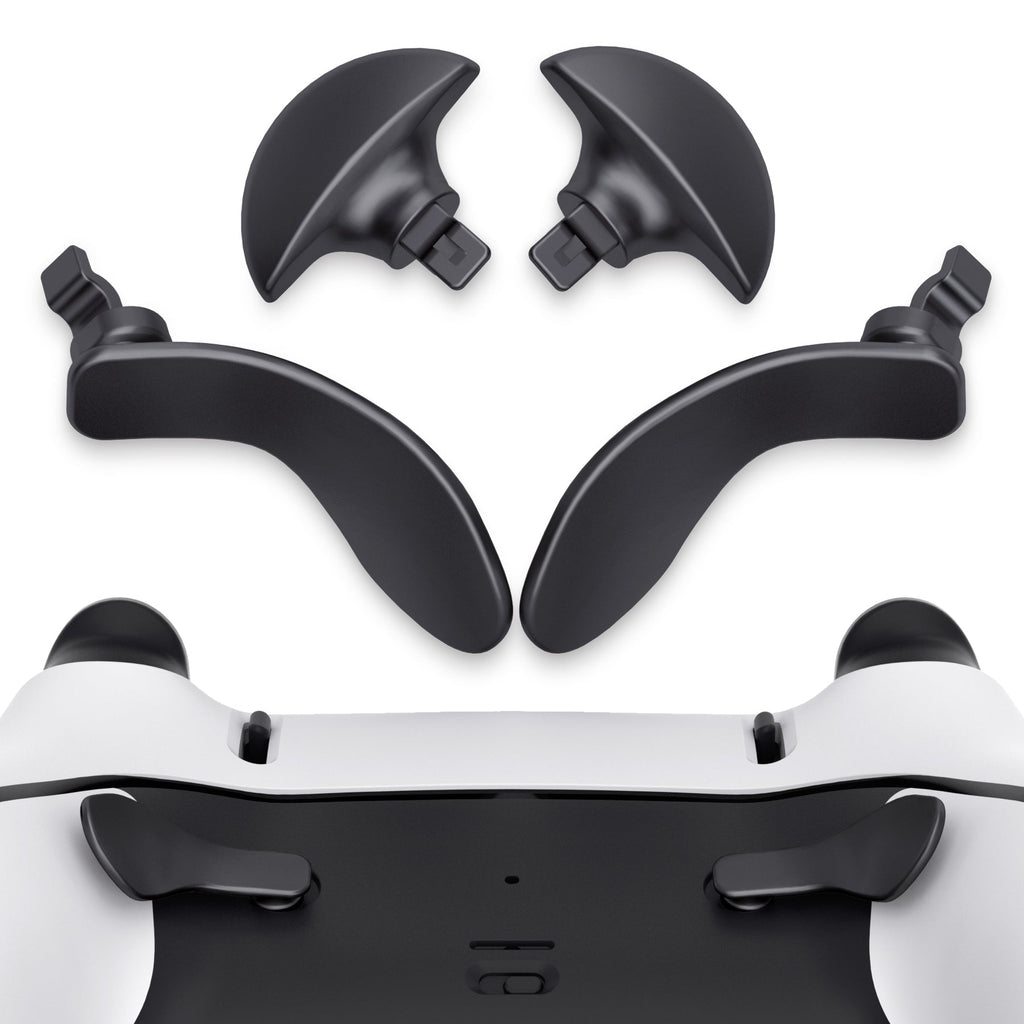 eXtremeRate Replacement Interchangeable 4PCS Metal Back Paddles for PS5 Edge Controller - Metallic Black eXtremeRate