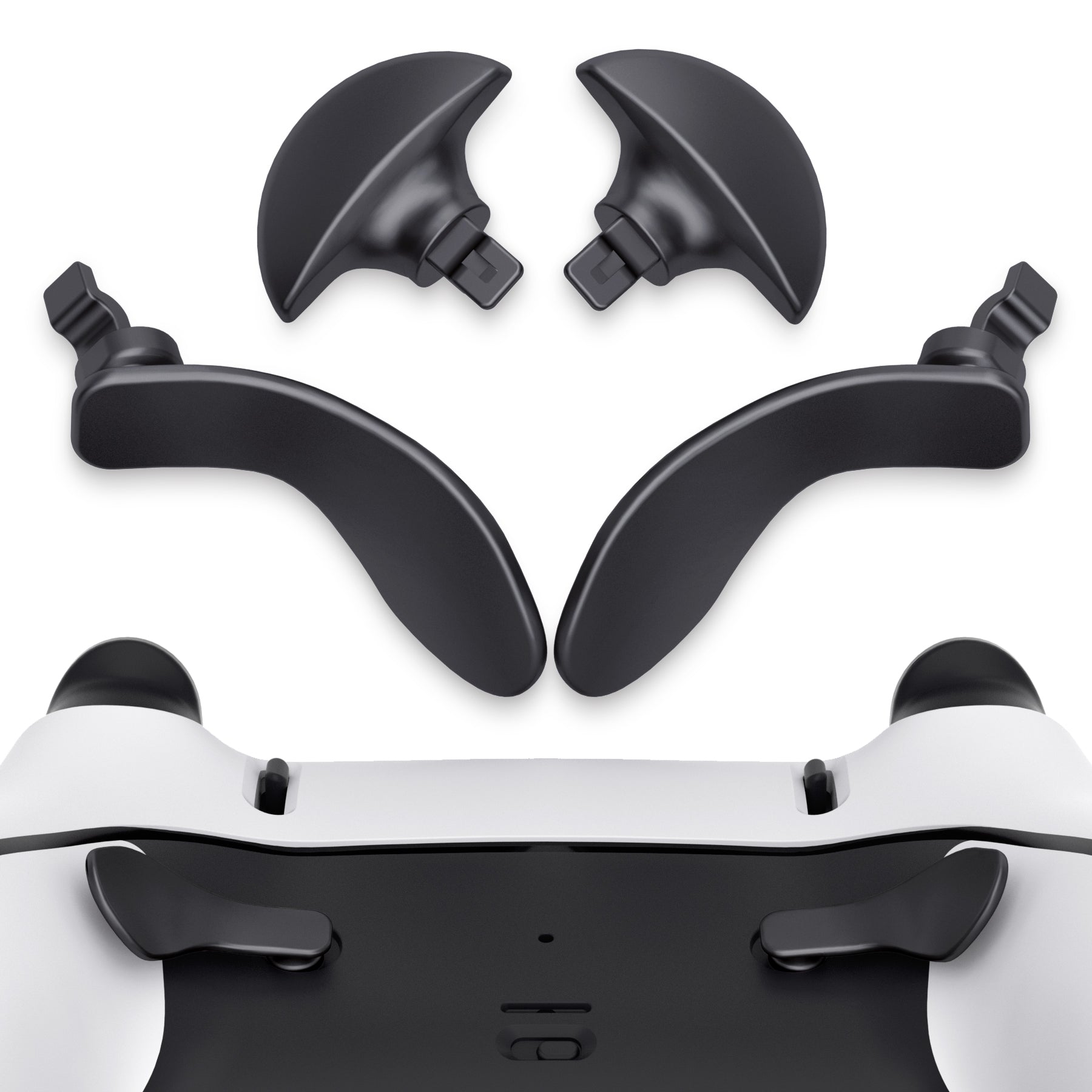 eXtremeRate Replacement Interchangeable 4PCS Metal Back Paddles for PS5 Edge Controller - Metallic Black eXtremeRate