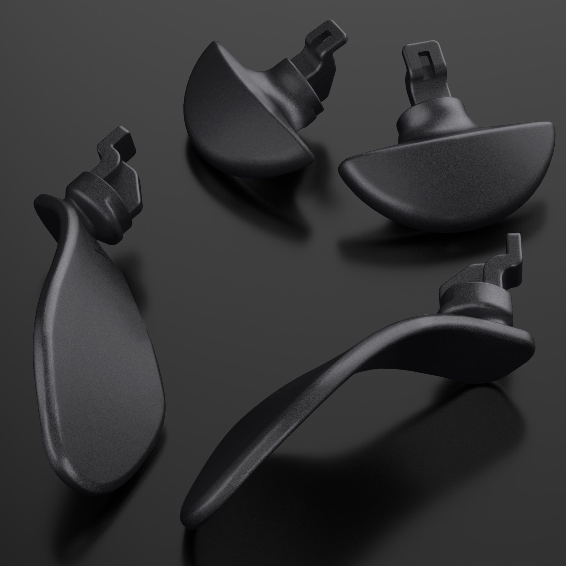 eXtremeRate Replacement Interchangeable 4PCS Metal Back Paddles for PS5 Edge Controller - Metallic Black eXtremeRate