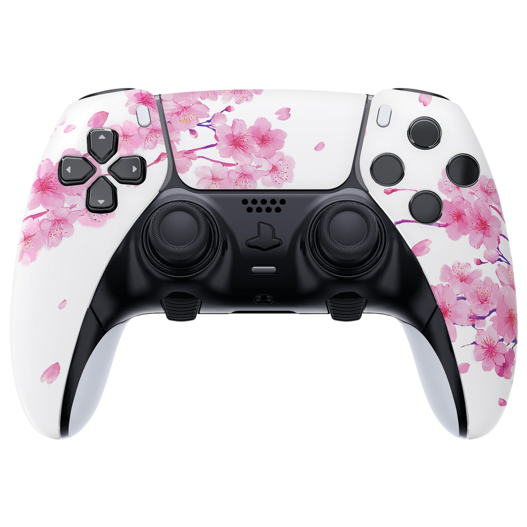 eXtremeRate Replacement Left Right Front Housing Shell with Touchpad Compatible with PS5 Edge Controller - Cherry Blossom Whisper eXtremeRate