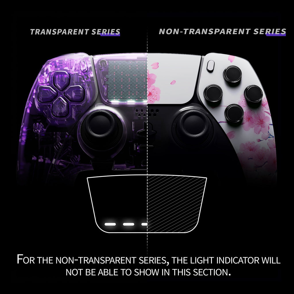 eXtremeRate Replacement Left Right Front Housing Shell with Touchpad Compatible with PS5 Edge Controller - Cherry Blossom Whisper eXtremeRate
