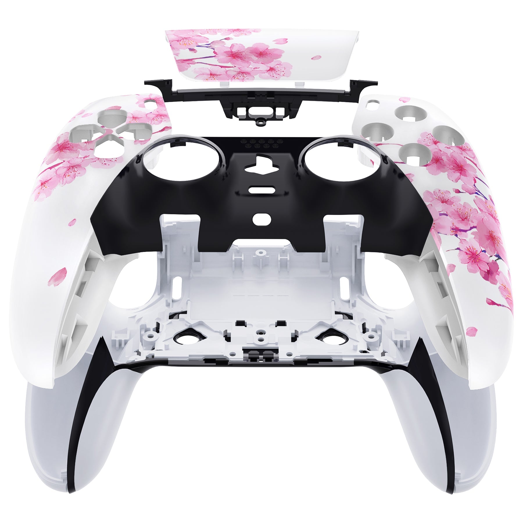 eXtremeRate Replacement Left Right Front Housing Shell with Touchpad Compatible with PS5 Edge Controller - Cherry Blossom Whisper eXtremeRate