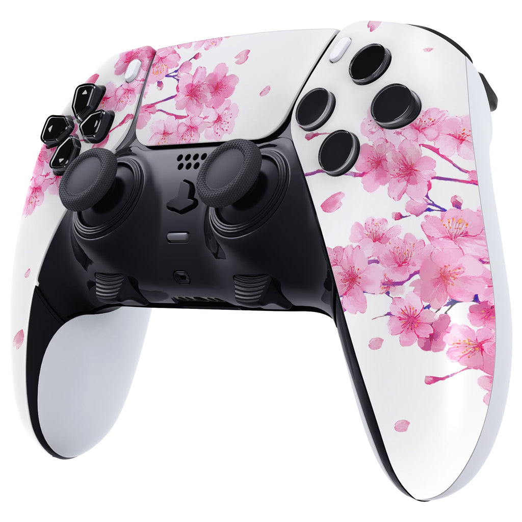 eXtremeRate Replacement Left Right Front Housing Shell with Touchpad Compatible with PS5 Edge Controller - Cherry Blossom Whisper eXtremeRate
