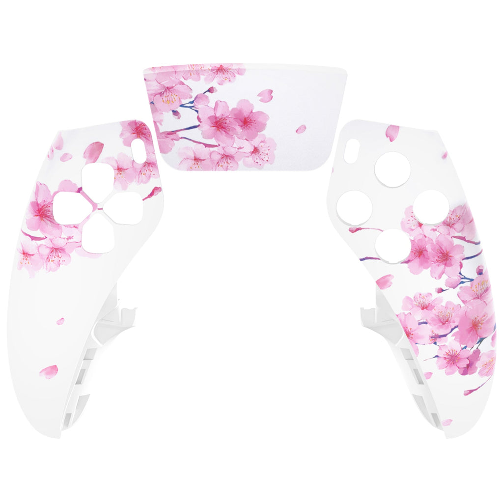eXtremeRate Replacement Left Right Front Housing Shell with Touchpad Compatible with PS5 Edge Controller - Cherry Blossom Whisper eXtremeRate
