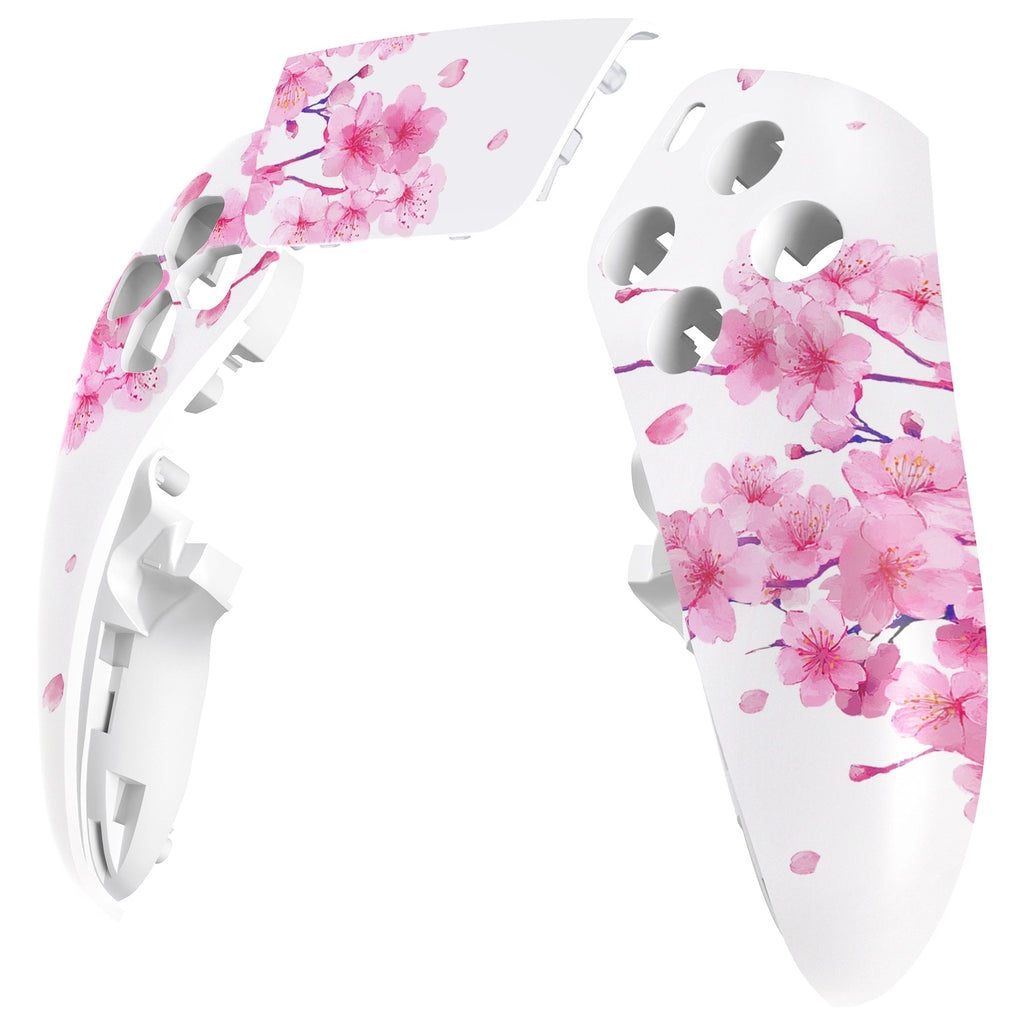 eXtremeRate Replacement Left Right Front Housing Shell with Touchpad Compatible with PS5 Edge Controller - Cherry Blossom Whisper eXtremeRate