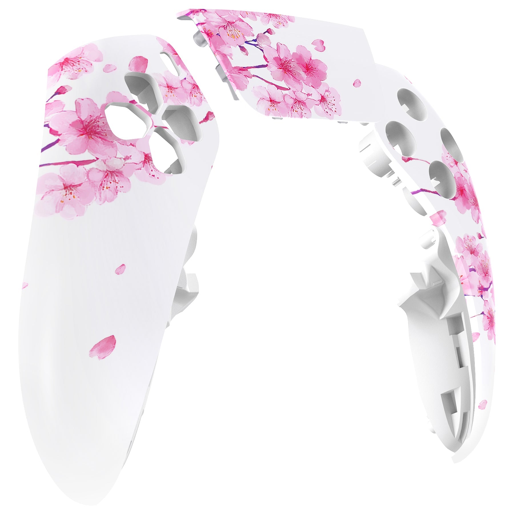 eXtremeRate Replacement Left Right Front Housing Shell with Touchpad Compatible with PS5 Edge Controller - Cherry Blossom Whisper eXtremeRate