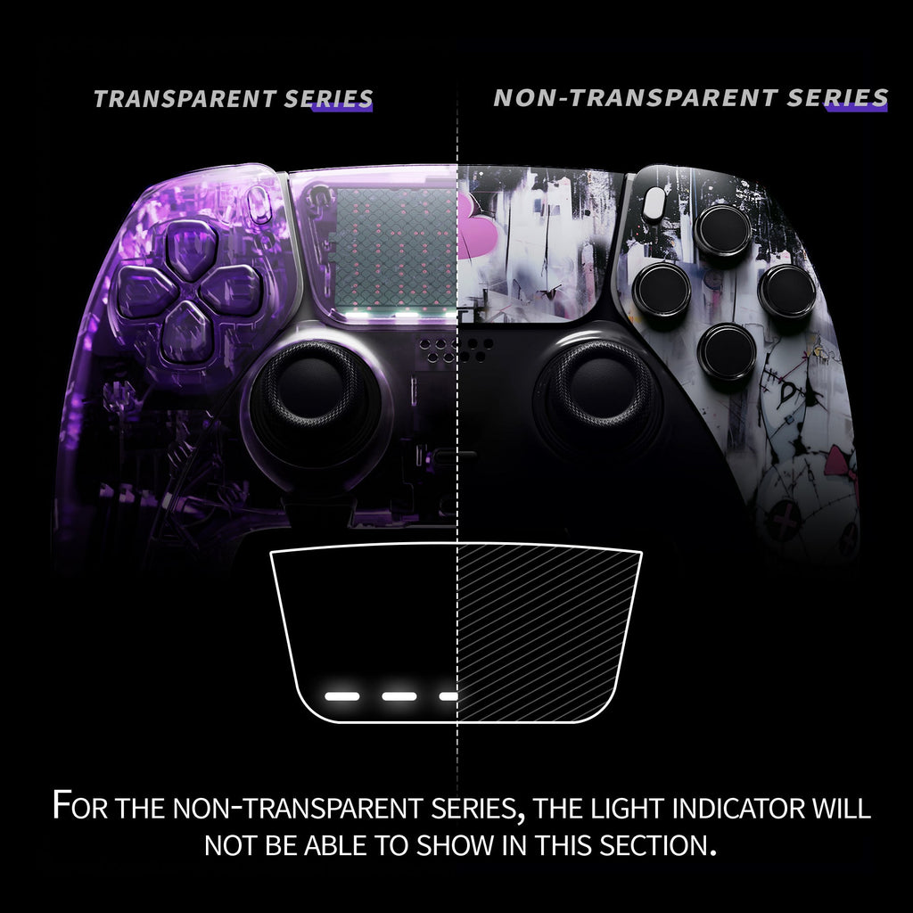 eXtremeRate Replacement Left Right Front Housing Shell with Touchpad Compatible with PS5 Edge Controller - Lovely Punky Bunny eXtremeRate