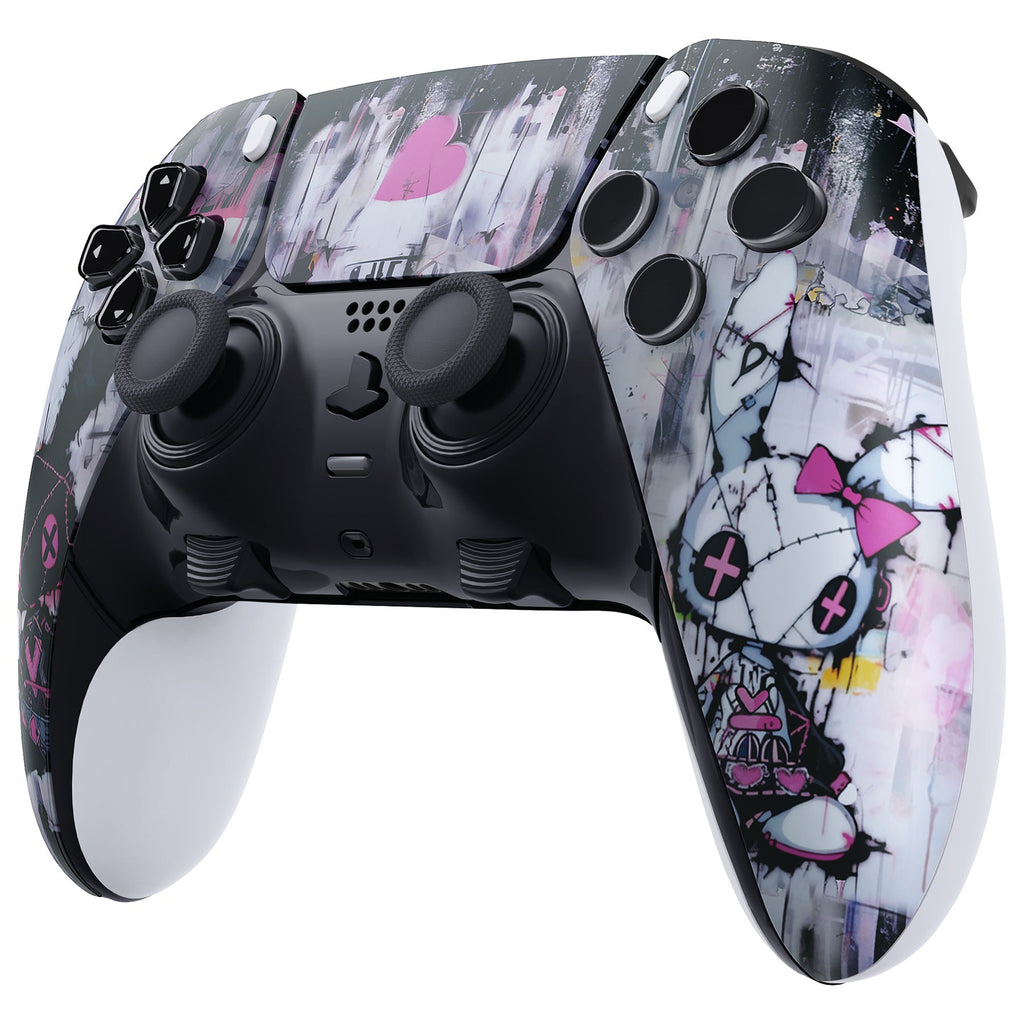 eXtremeRate Replacement Left Right Front Housing Shell with Touchpad Compatible with PS5 Edge Controller - Lovely Punky Bunny eXtremeRate