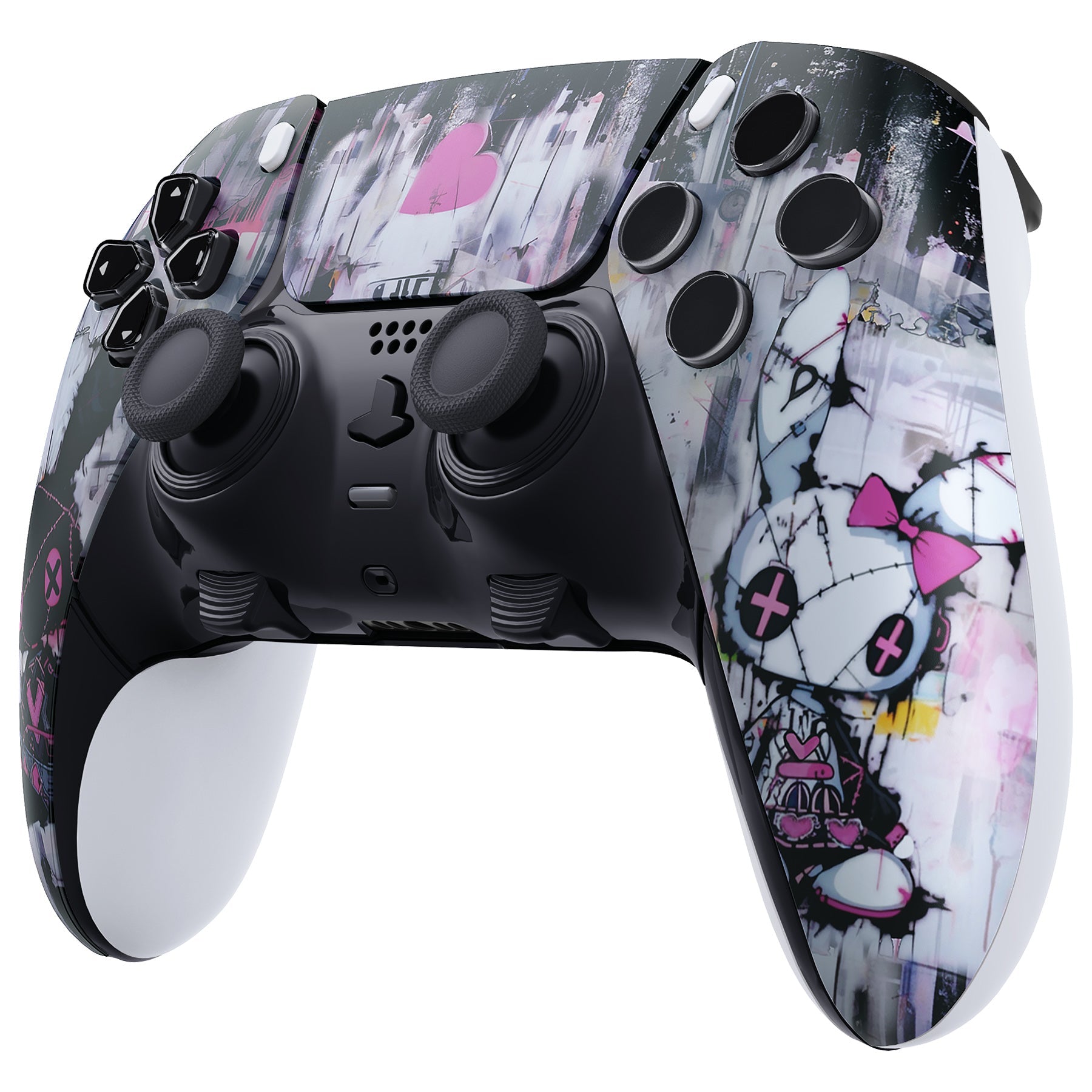 eXtremeRate Replacement Left Right Front Housing Shell with Touchpad Compatible with PS5 Edge Controller - Lovely Punky Bunny eXtremeRate