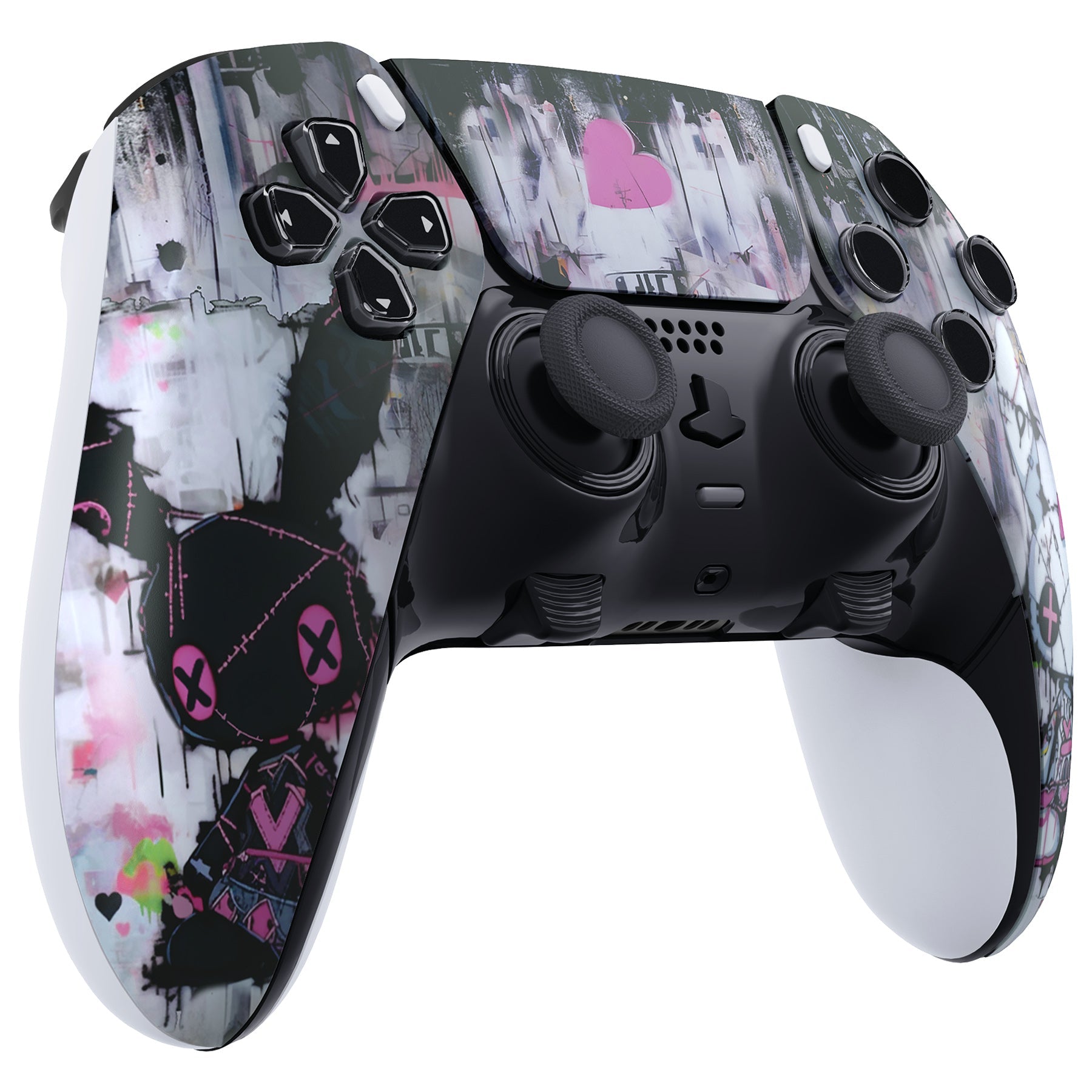 eXtremeRate Replacement Left Right Front Housing Shell with Touchpad Compatible with PS5 Edge Controller - Lovely Punky Bunny eXtremeRate