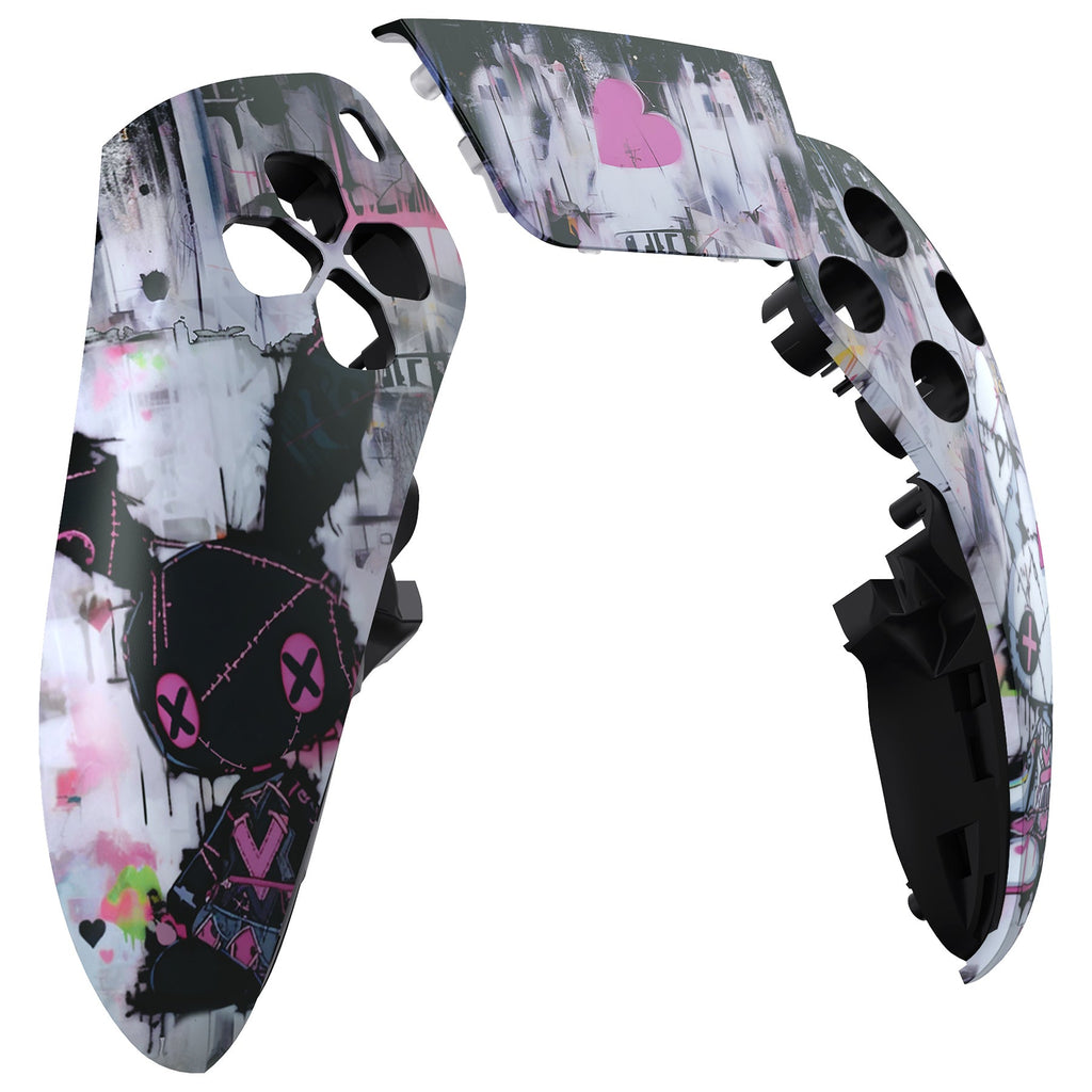 eXtremeRate Replacement Left Right Front Housing Shell with Touchpad Compatible with PS5 Edge Controller - Lovely Punky Bunny eXtremeRate