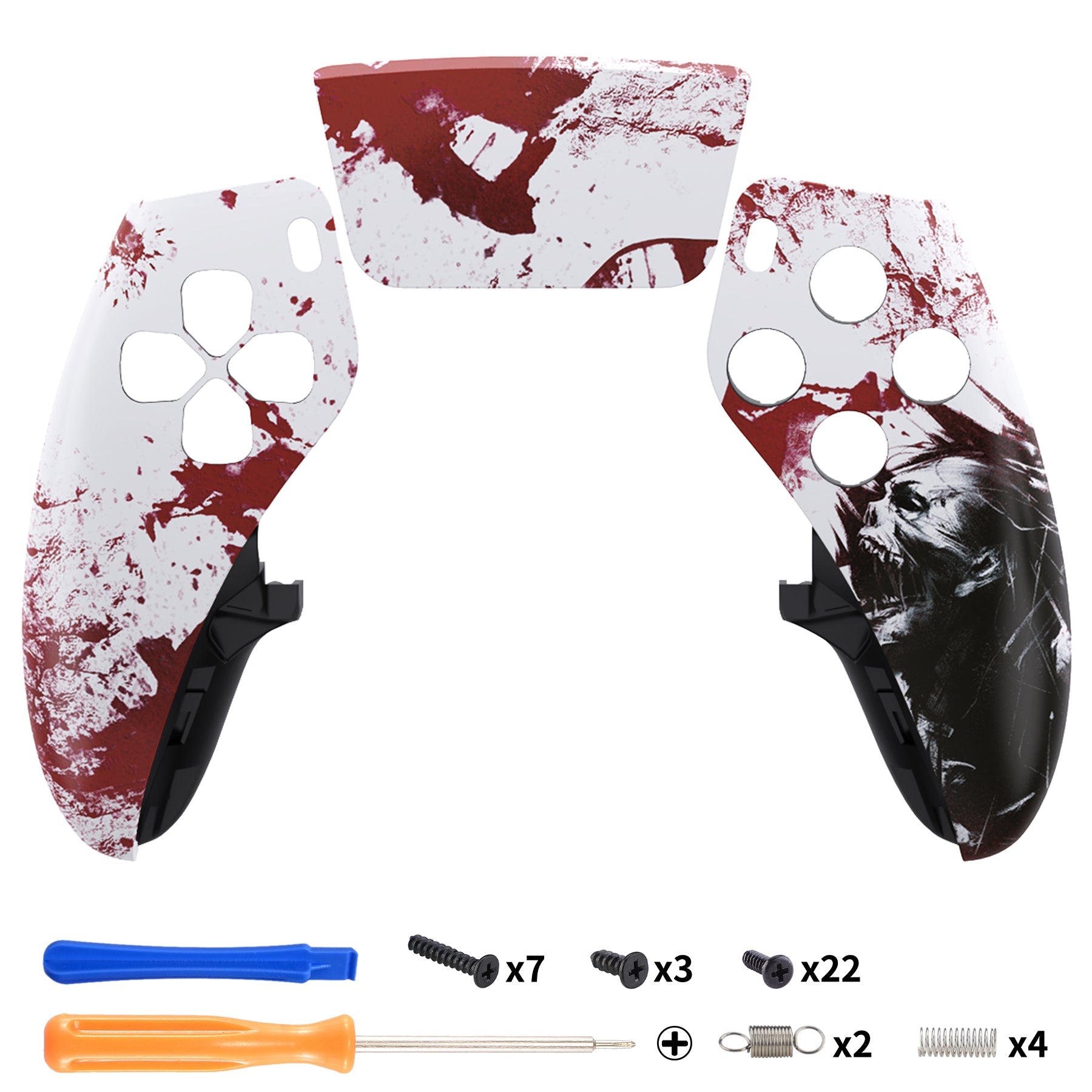 eXtremeRate Replacement Left Right Front Housing Shell with Touchpad Compatible with PS5 Edge Controller - Blood Zombie eXtremeRate