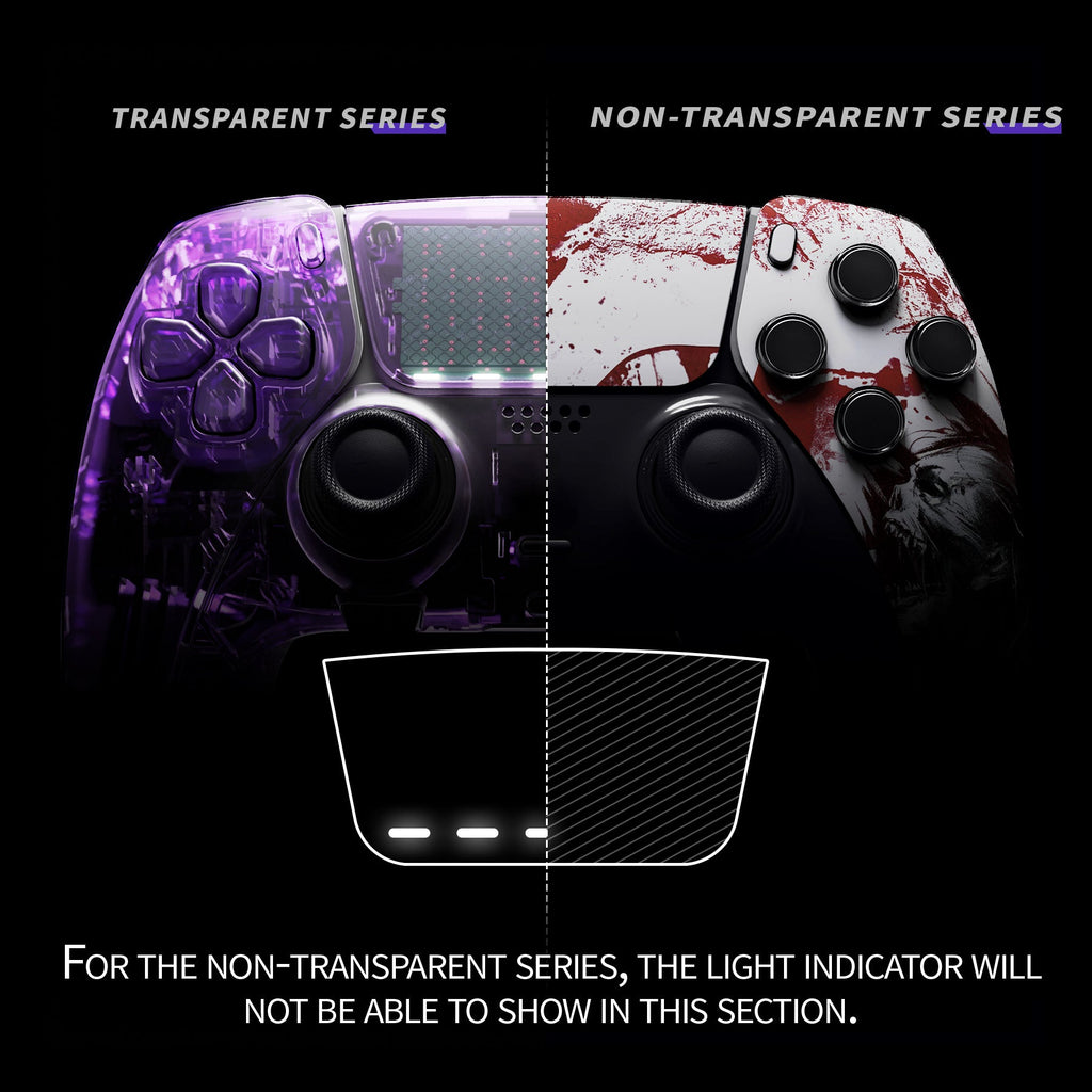 eXtremeRate Replacement Left Right Front Housing Shell with Touchpad Compatible with PS5 Edge Controller - Blood Zombie eXtremeRate