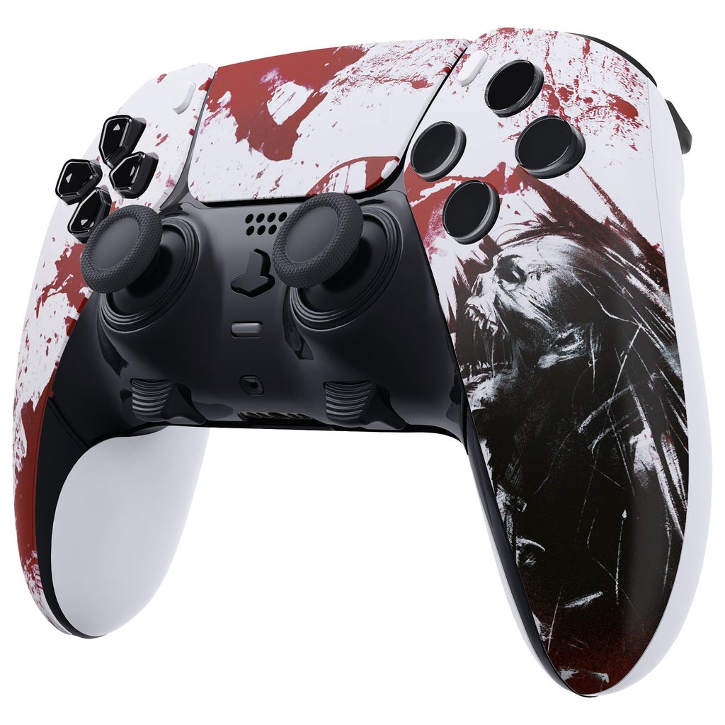 eXtremeRate Replacement Left Right Front Housing Shell with Touchpad Compatible with PS5 Edge Controller - Blood Zombie eXtremeRate