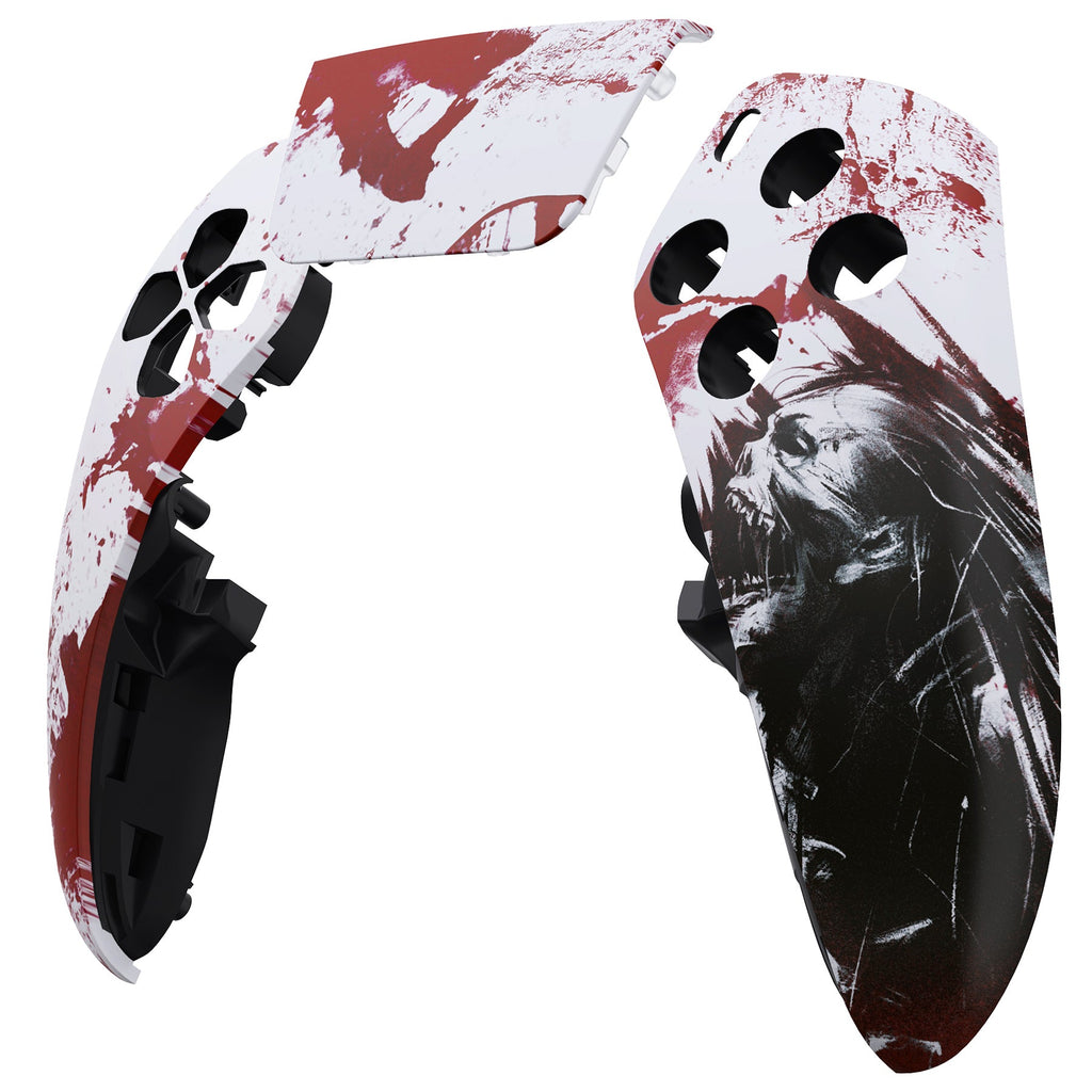 eXtremeRate Replacement Left Right Front Housing Shell with Touchpad Compatible with PS5 Edge Controller - Blood Zombie eXtremeRate