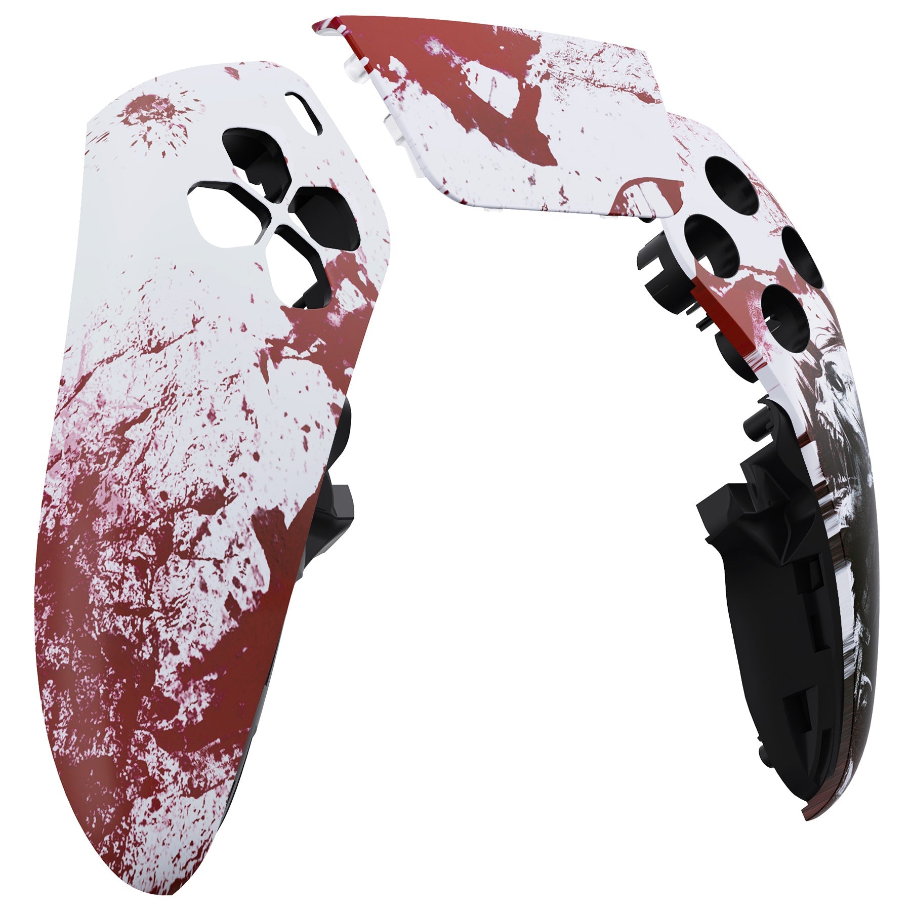 eXtremeRate Replacement Left Right Front Housing Shell with Touchpad Compatible with PS5 Edge Controller - Blood Zombie eXtremeRate