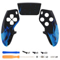 eXtremeRate Replacement Left Right Front Housing Shell with Touchpad Compatible with PS5 Edge Controller - Blue Flame eXtremeRate