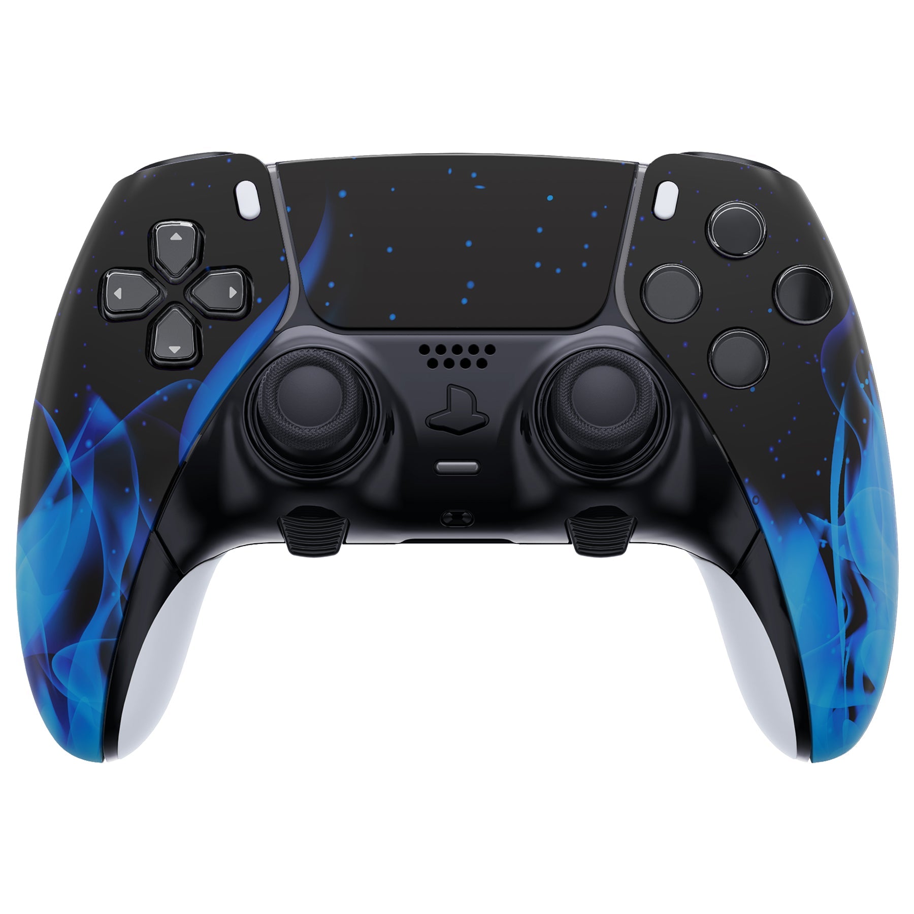 eXtremeRate Replacement Left Right Front Housing Shell with Touchpad Compatible with PS5 Edge Controller - Blue Flame eXtremeRate