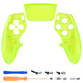 eXtremeRate Replacement Left Right Front Housing Shell with Touchpad Compatible with PS5 Edge Controller - Clear Lime Green eXtremeRate