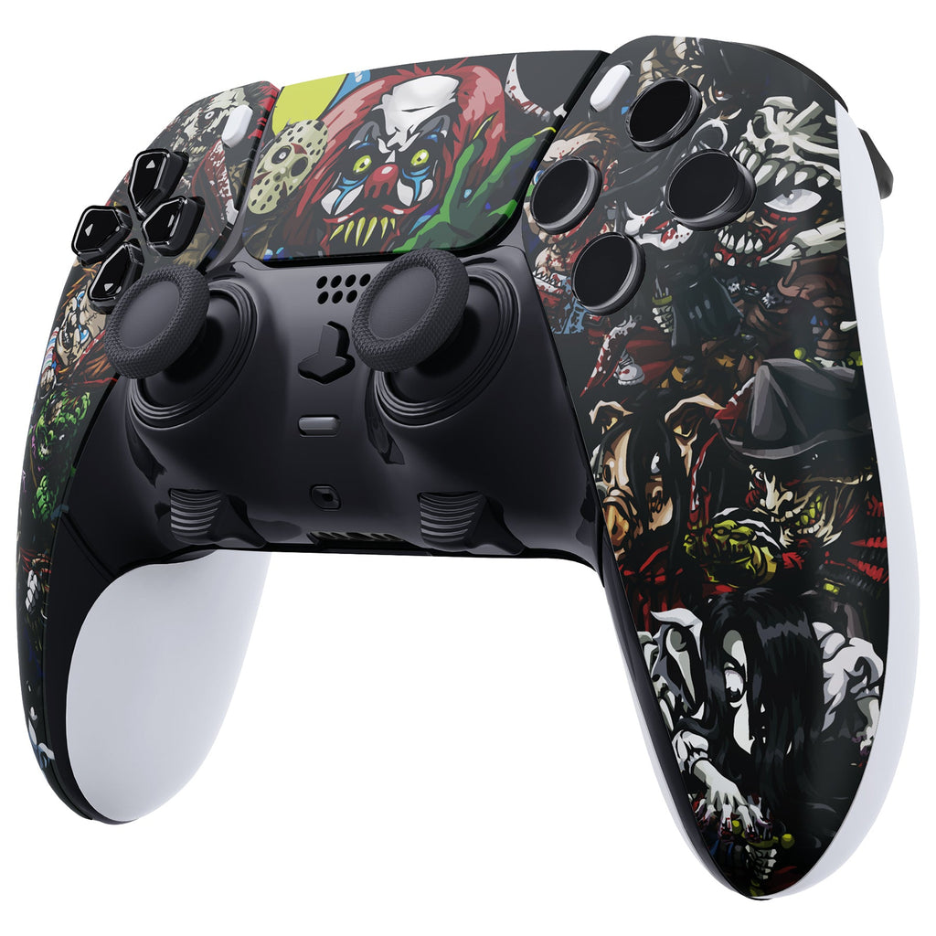 eXtremeRate Replacement Left Right Front Housing Shell with Touchpad Compatible with PS5 Edge Controller - Scary Party eXtremeRate