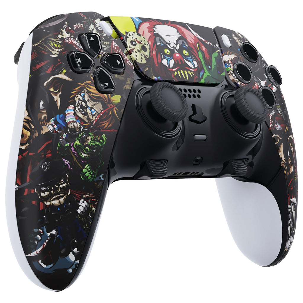 eXtremeRate Replacement Left Right Front Housing Shell with Touchpad Compatible with PS5 Edge Controller - Scary Party eXtremeRate