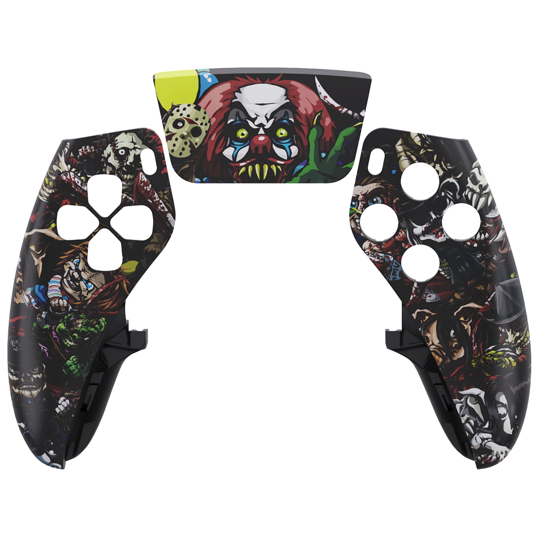 eXtremeRate Replacement Left Right Front Housing Shell with Touchpad Compatible with PS5 Edge Controller - Scary Party eXtremeRate