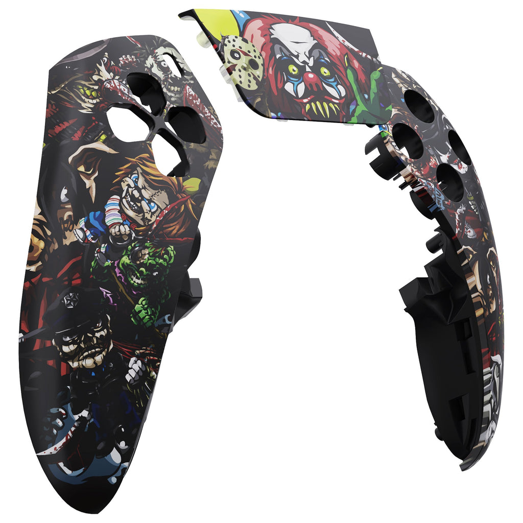 eXtremeRate Replacement Left Right Front Housing Shell with Touchpad Compatible with PS5 Edge Controller - Scary Party eXtremeRate