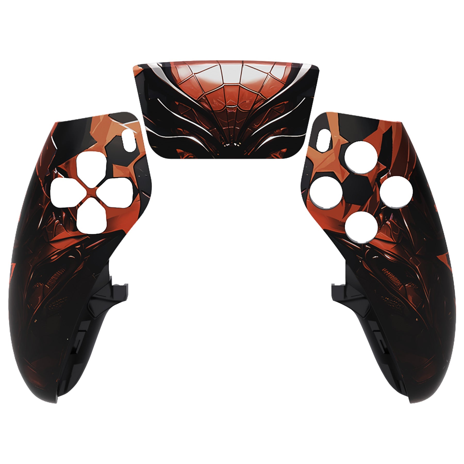 eXtremeRate Replacement Left Right Front Housing Shell with Touchpad Compatible with PS5 Edge Controller - Spider Armor eXtremeRate