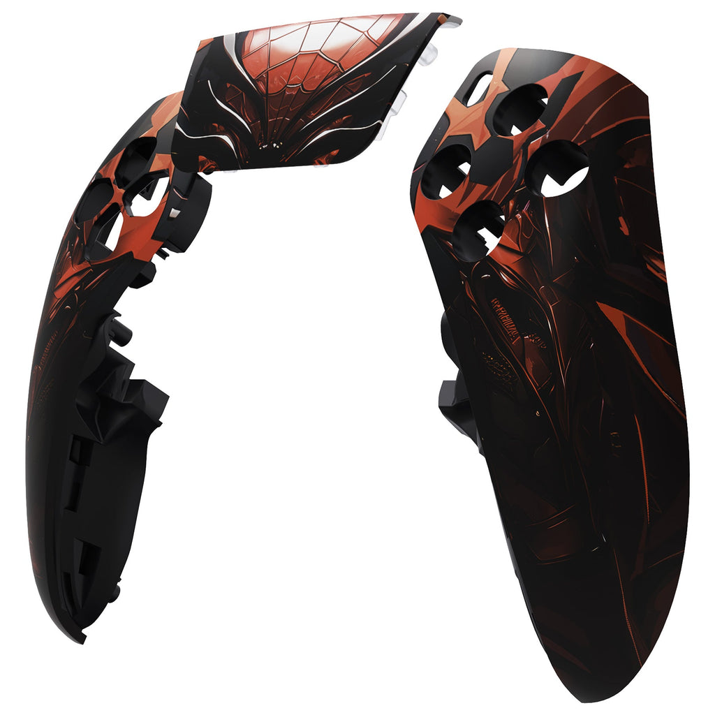 eXtremeRate Replacement Left Right Front Housing Shell with Touchpad Compatible with PS5 Edge Controller - Spider Armor eXtremeRate