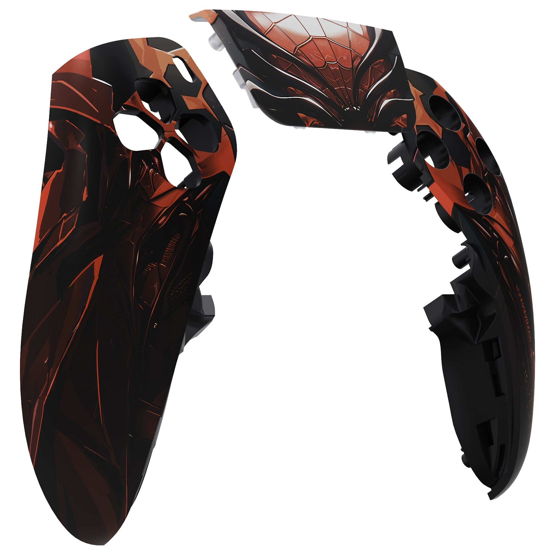 eXtremeRate Replacement Left Right Front Housing Shell with Touchpad Compatible with PS5 Edge Controller - Spider Armor eXtremeRate