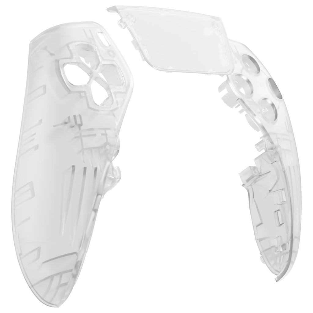 eXtremeRate Replacement Left Right Front Housing Shell with Touchpad Compatible with PS5 Edge Controller - Glow in Dark - Green eXtremeRate