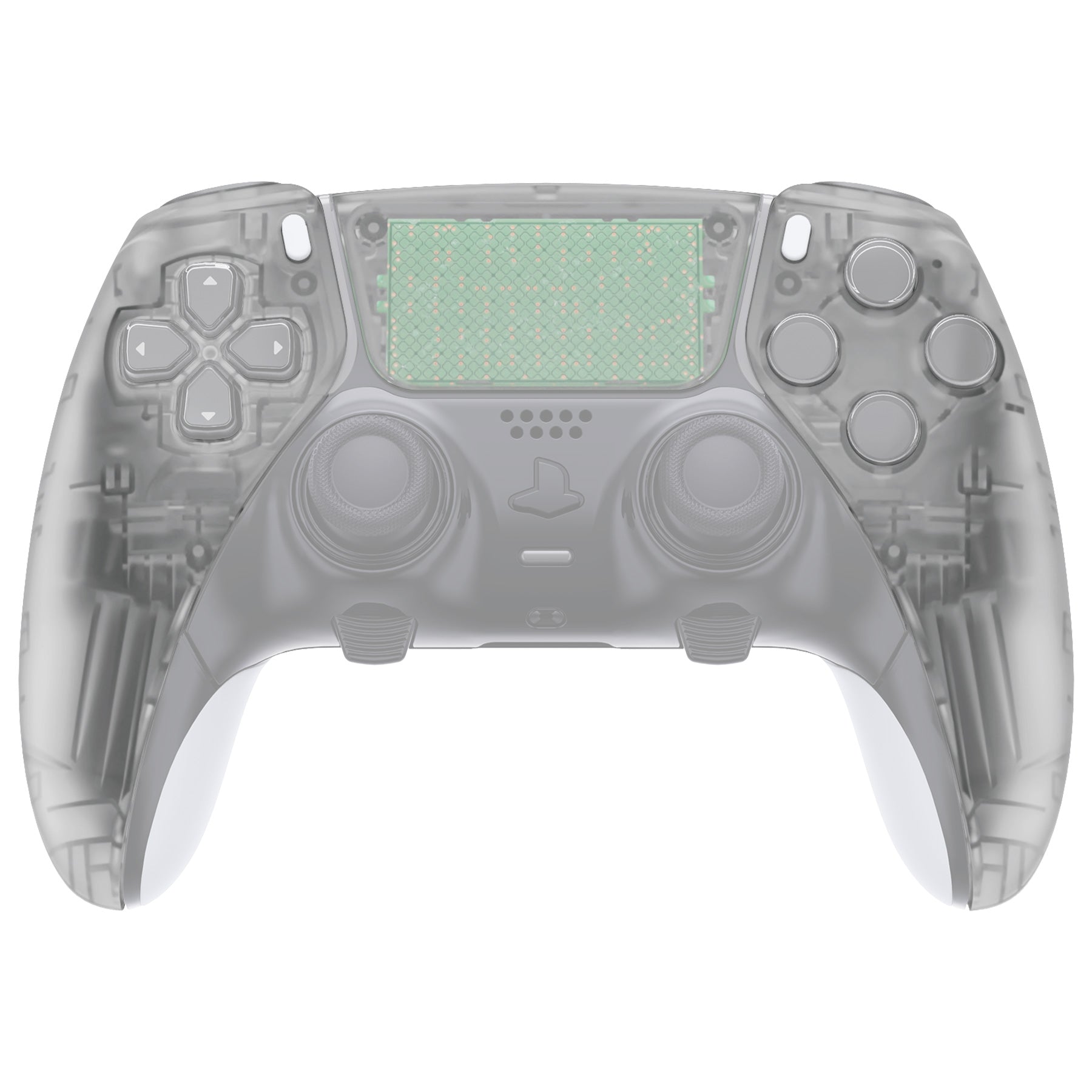 eXtremeRate Replacement Left Right Front Housing Shell with Touchpad Compatible with PS5 Edge Controller - Glow in Dark - Green eXtremeRate