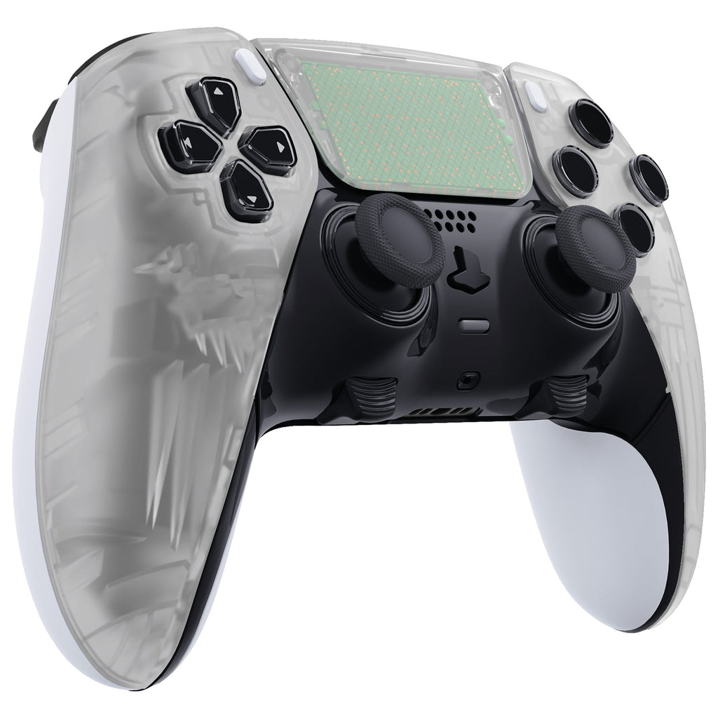 eXtremeRate Replacement Left Right Front Housing Shell with Touchpad Compatible with PS5 Edge Controller - Glow in Dark - Green eXtremeRate