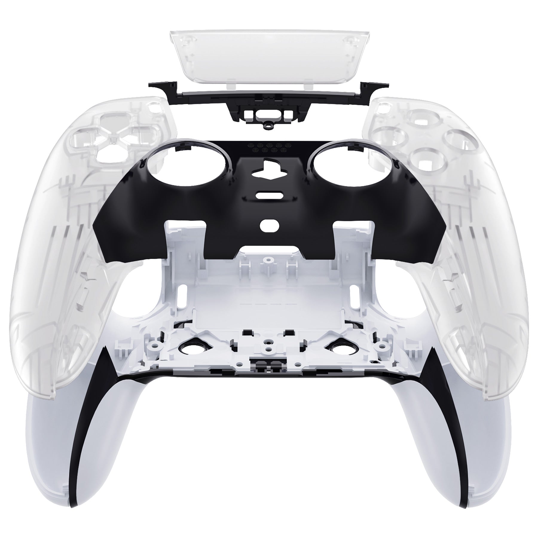 eXtremeRate Replacement Left Right Front Housing Shell with Touchpad Compatible with PS5 Edge Controller - Glow in Dark - Green eXtremeRate