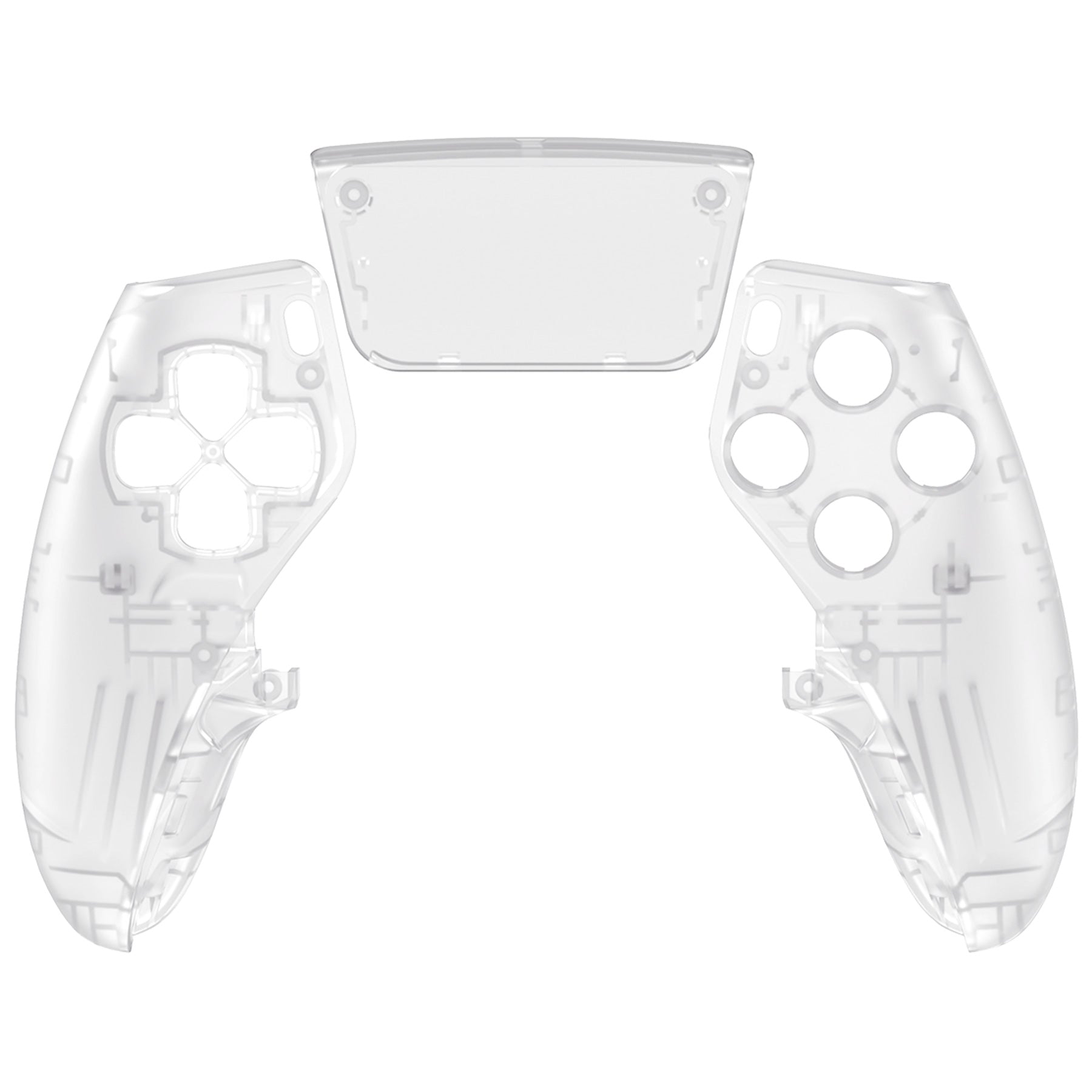 eXtremeRate Replacement Left Right Front Housing Shell with Touchpad Compatible with PS5 Edge Controller - Glow in Dark - Green eXtremeRate