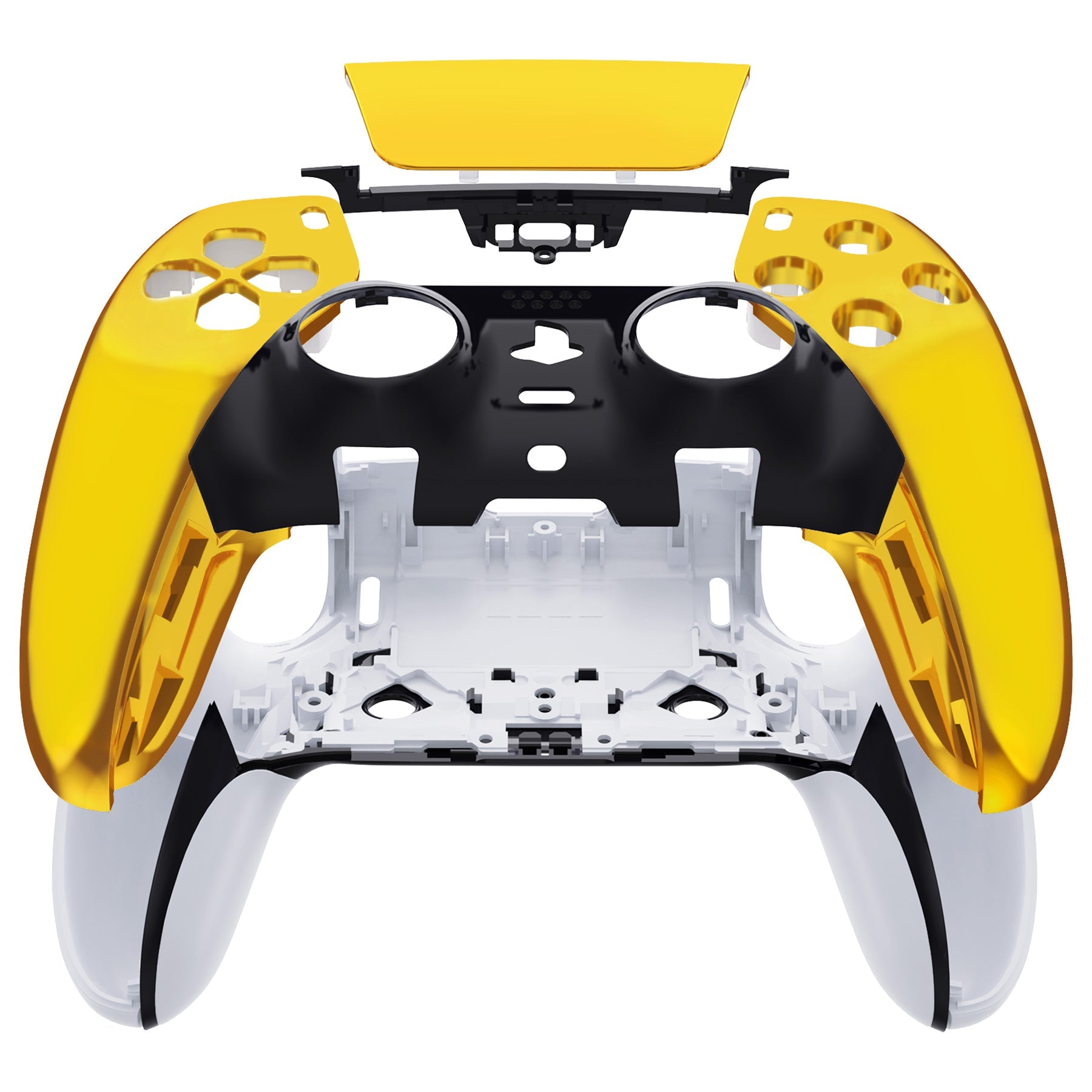 eXtremeRate Replacement Left Right Front Housing Shell with Touchpad Compatible with PS5 Edge Controller - Chrome Gold eXtremeRate