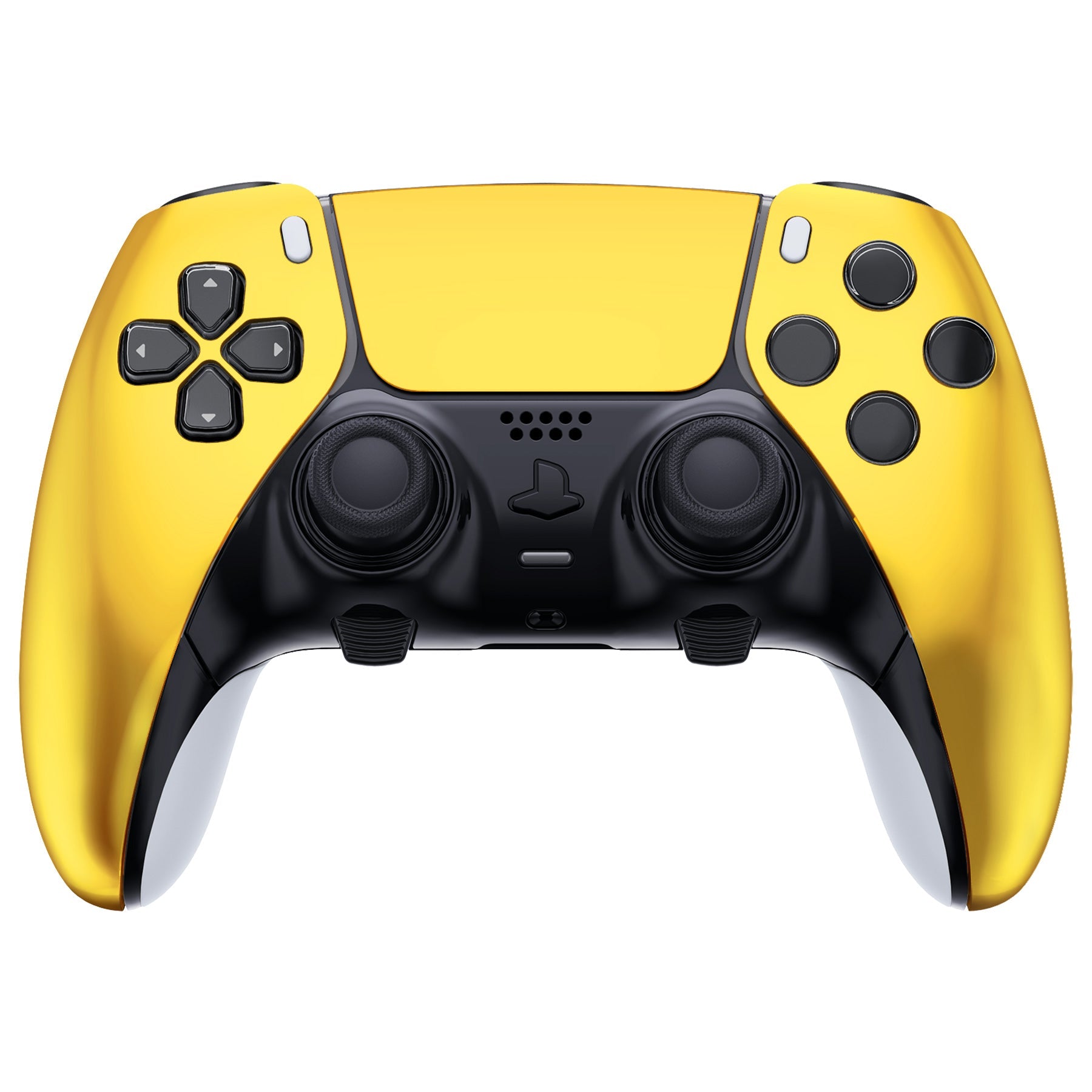 eXtremeRate Replacement Left Right Front Housing Shell with Touchpad Compatible with PS5 Edge Controller - Chrome Gold eXtremeRate