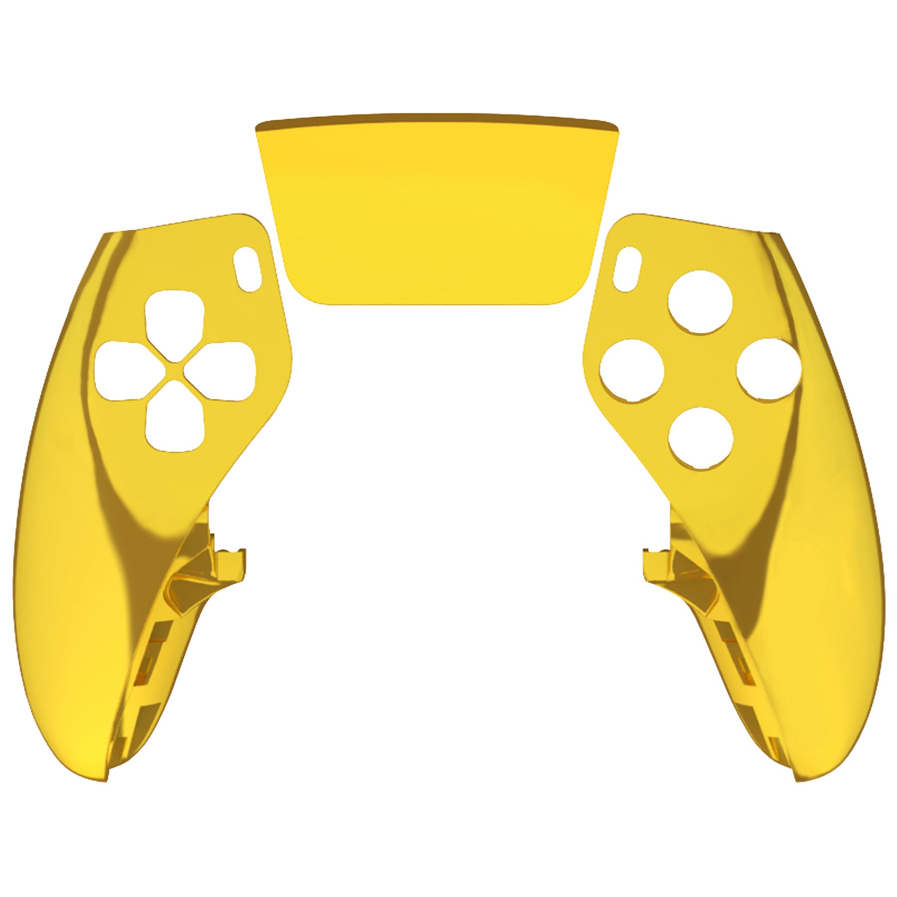 eXtremeRate Replacement Left Right Front Housing Shell with Touchpad Compatible with PS5 Edge Controller - Chrome Gold eXtremeRate