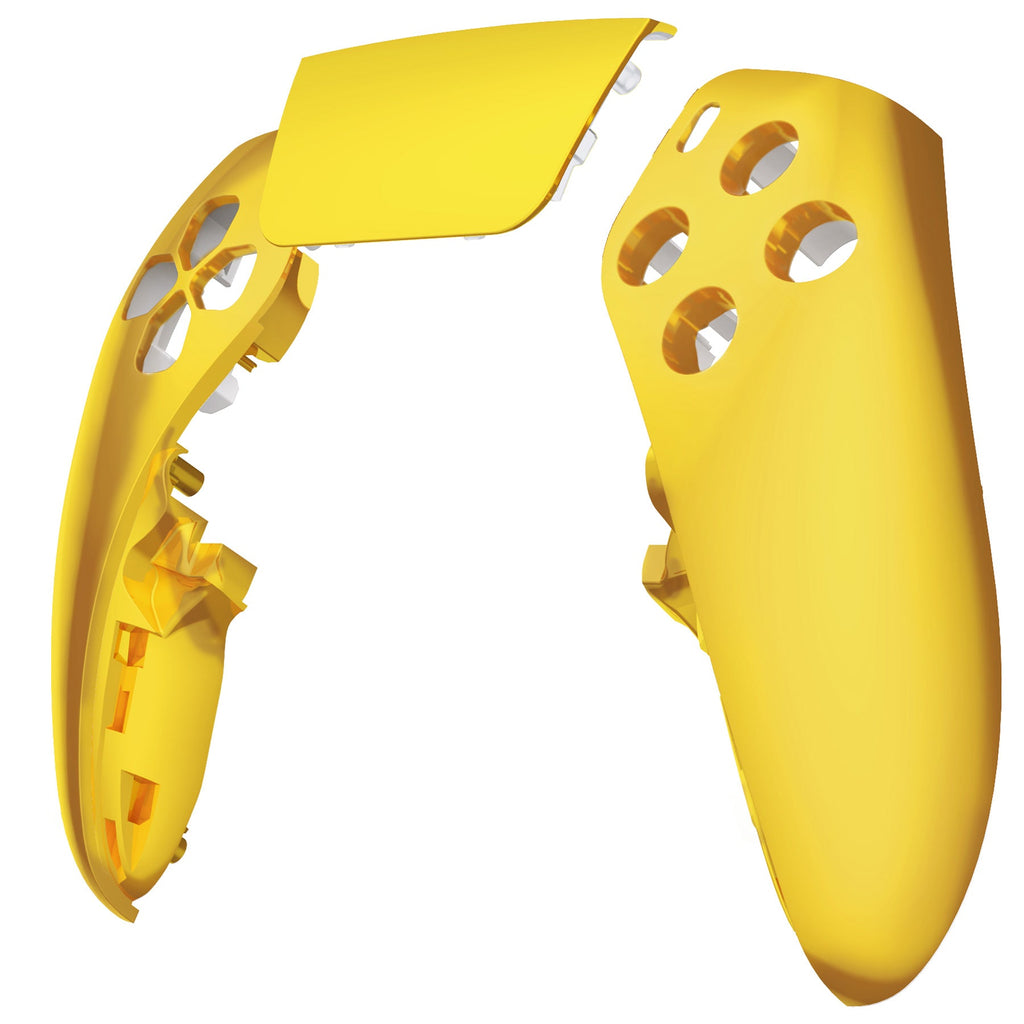eXtremeRate Replacement Left Right Front Housing Shell with Touchpad Compatible with PS5 Edge Controller - Chrome Gold eXtremeRate