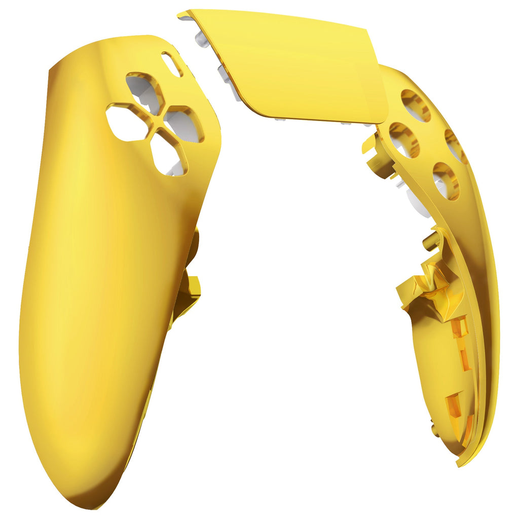 eXtremeRate Replacement Left Right Front Housing Shell with Touchpad Compatible with PS5 Edge Controller - Chrome Gold eXtremeRate