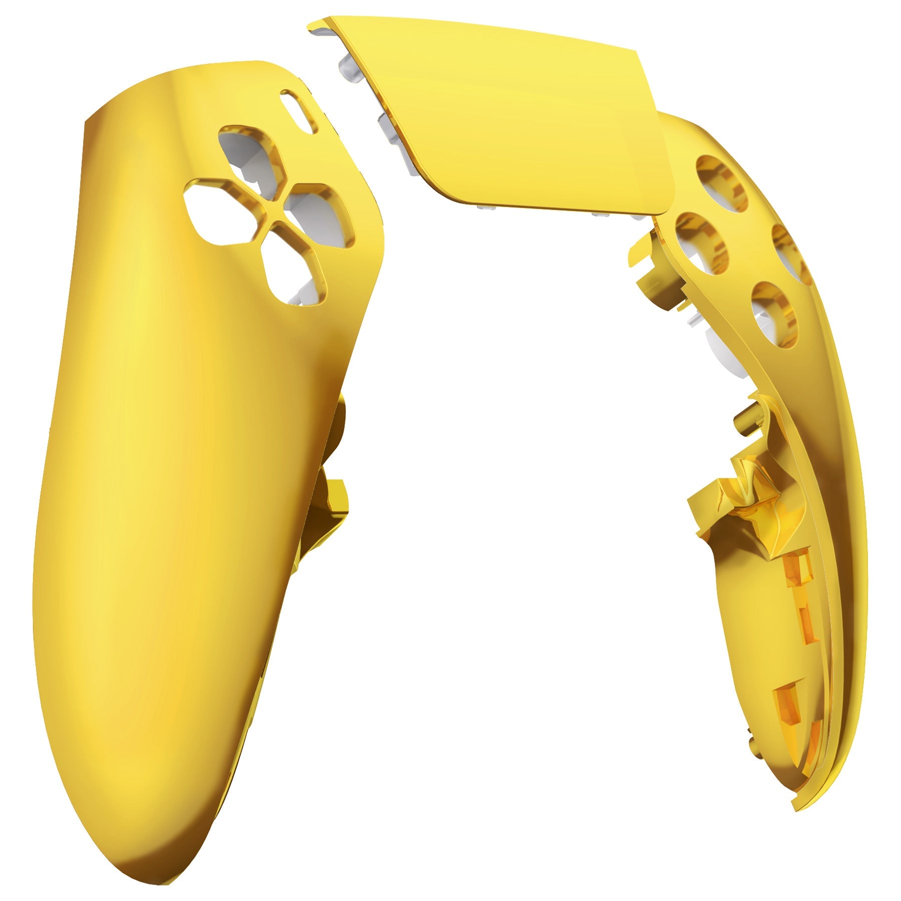 eXtremeRate Replacement Left Right Front Housing Shell with Touchpad Compatible with PS5 Edge Controller - Chrome Gold eXtremeRate