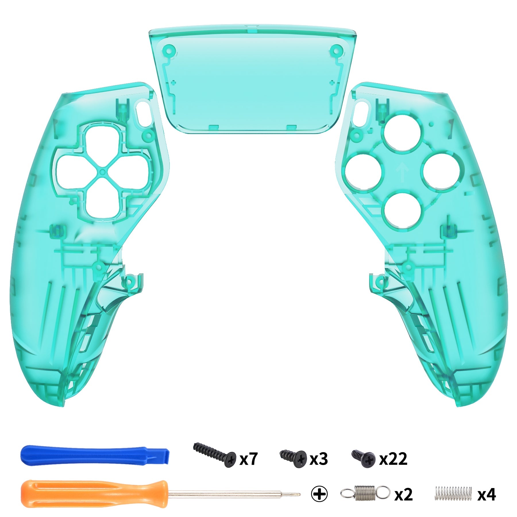 eXtremeRate Replacement Left Right Front Housing Shell with Touchpad Compatible with PS5 Edge Controller - Emerald Green eXtremeRate