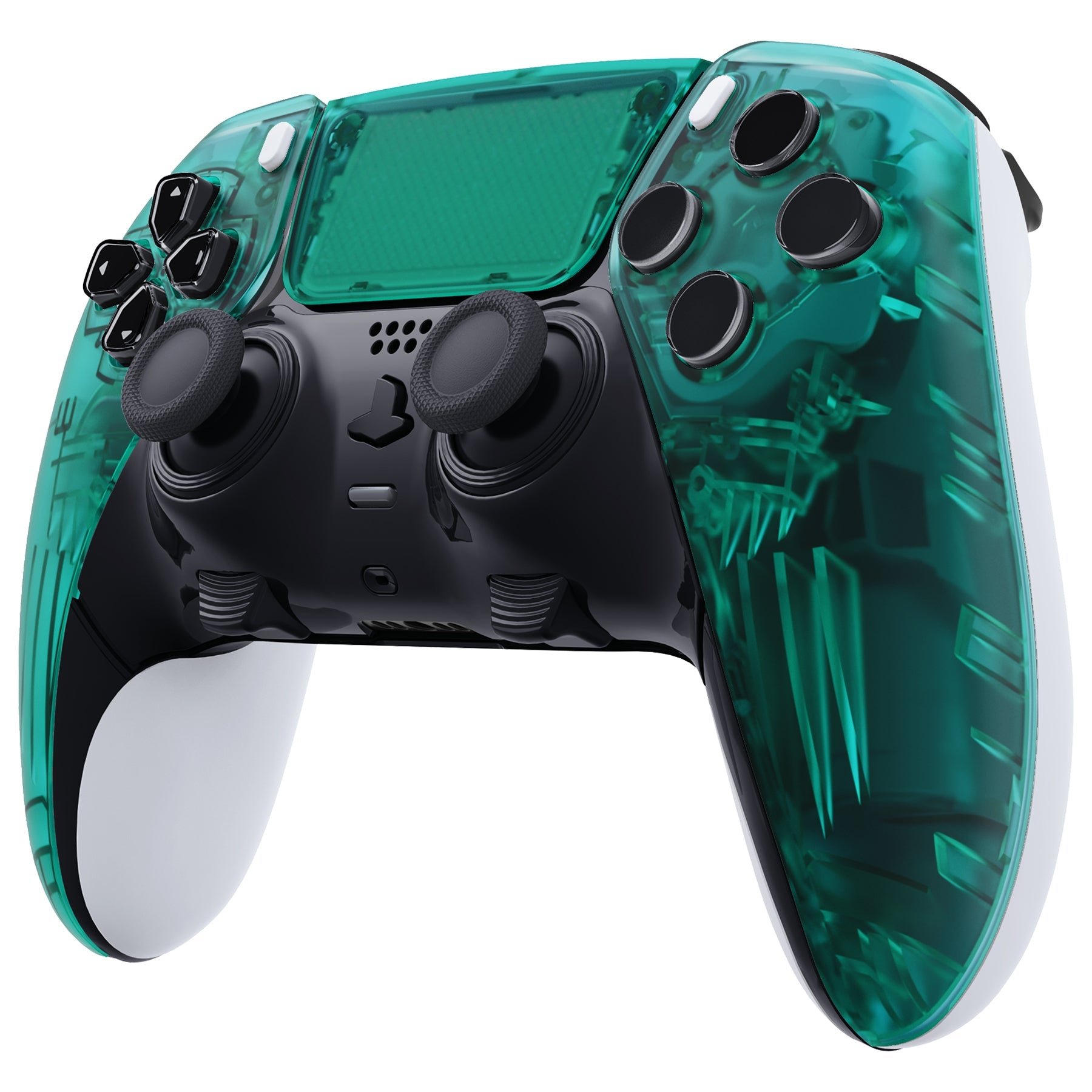eXtremeRate Replacement Left Right Front Housing Shell with Touchpad Compatible with PS5 Edge Controller - Emerald Green eXtremeRate