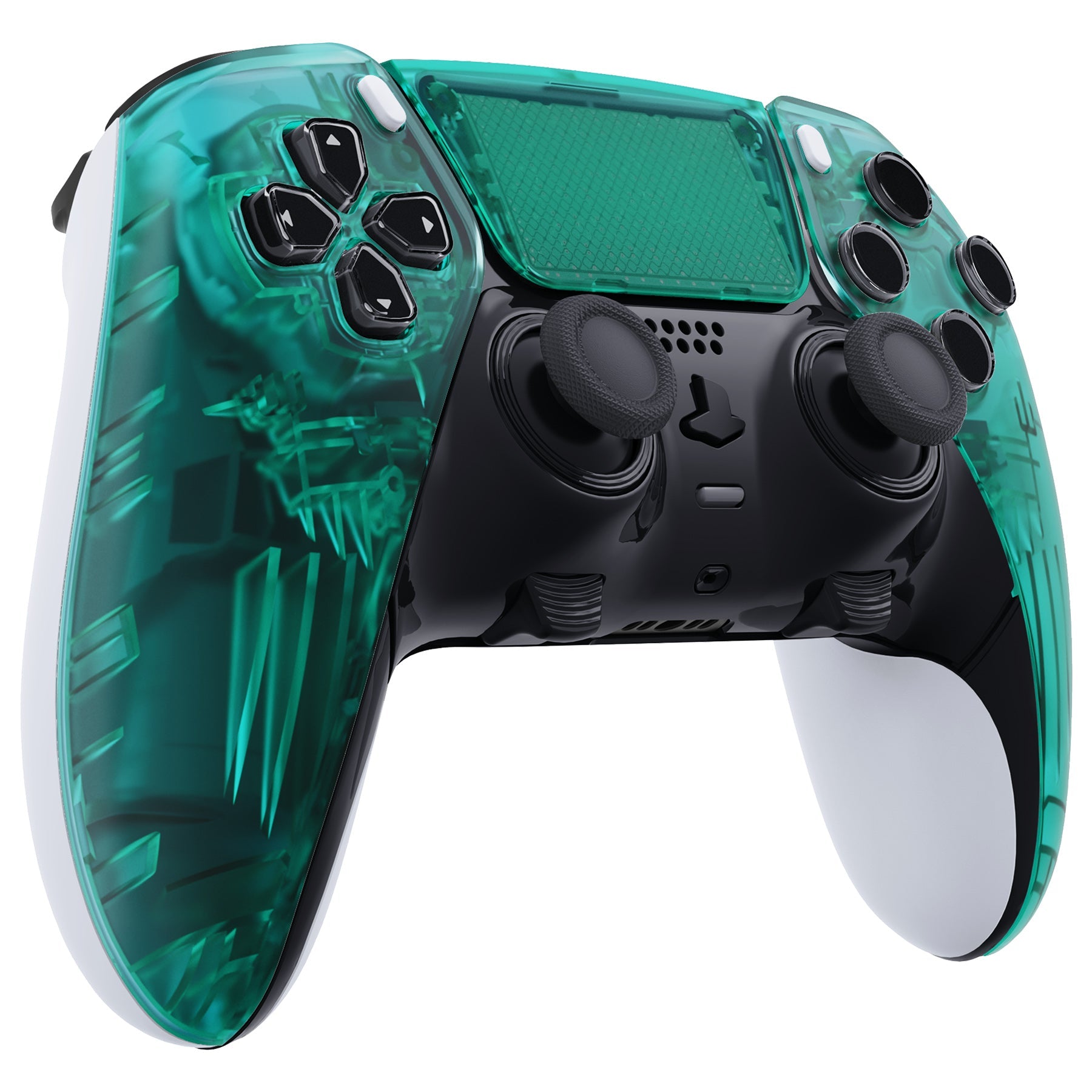 eXtremeRate Replacement Left Right Front Housing Shell with Touchpad Compatible with PS5 Edge Controller - Emerald Green eXtremeRate