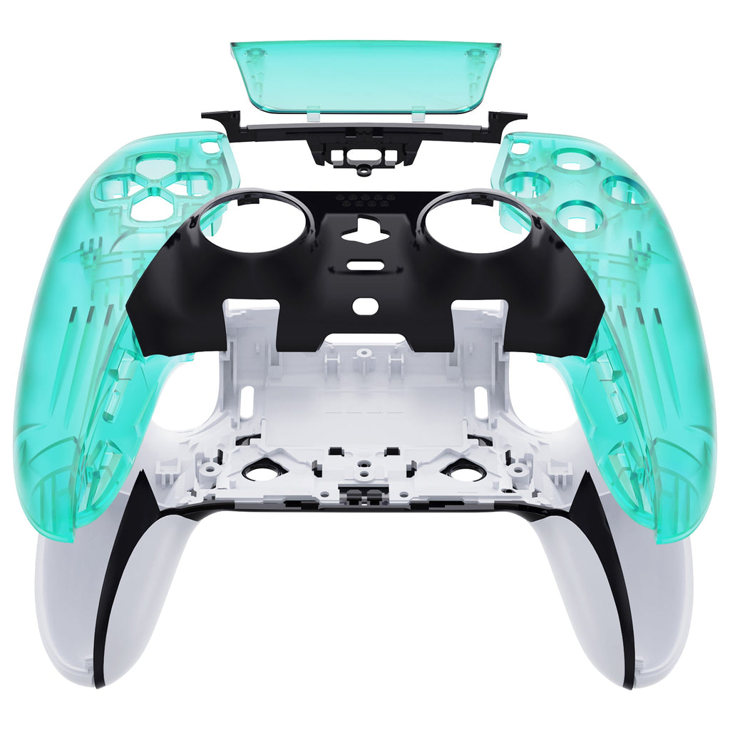 eXtremeRate Replacement Left Right Front Housing Shell with Touchpad Compatible with PS5 Edge Controller - Emerald Green eXtremeRate