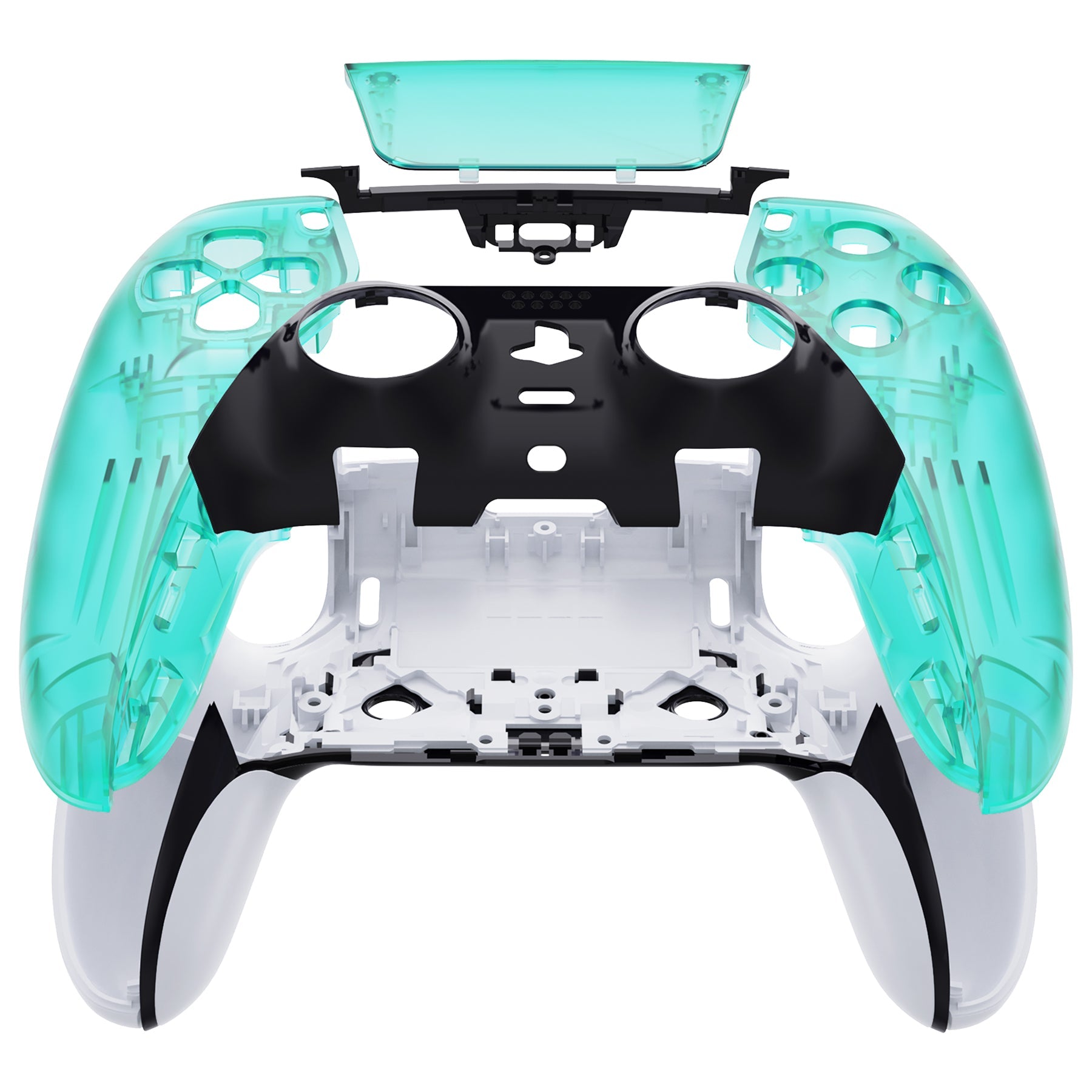 eXtremeRate Replacement Left Right Front Housing Shell with Touchpad Compatible with PS5 Edge Controller - Emerald Green eXtremeRate