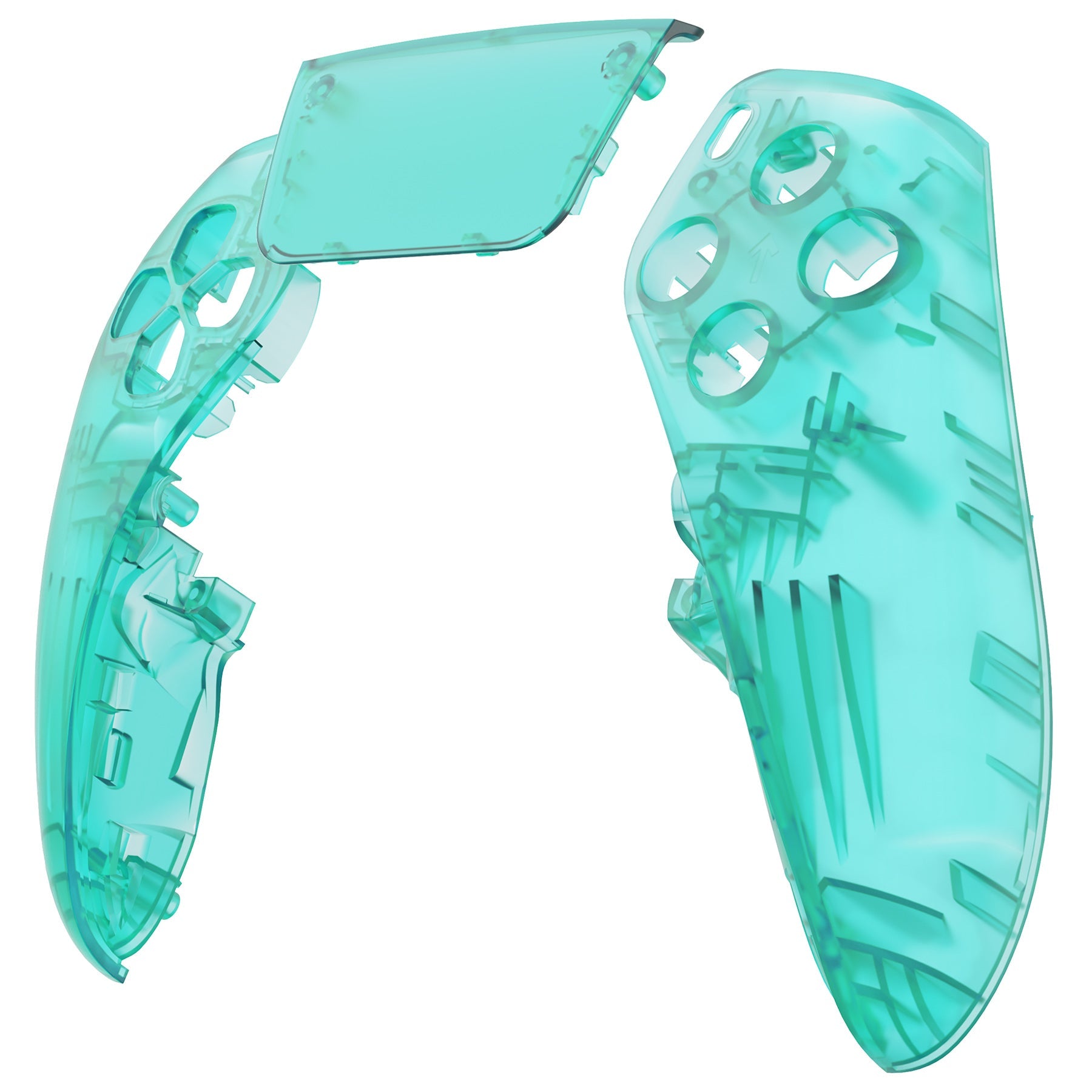 eXtremeRate Replacement Left Right Front Housing Shell with Touchpad Compatible with PS5 Edge Controller - Emerald Green eXtremeRate